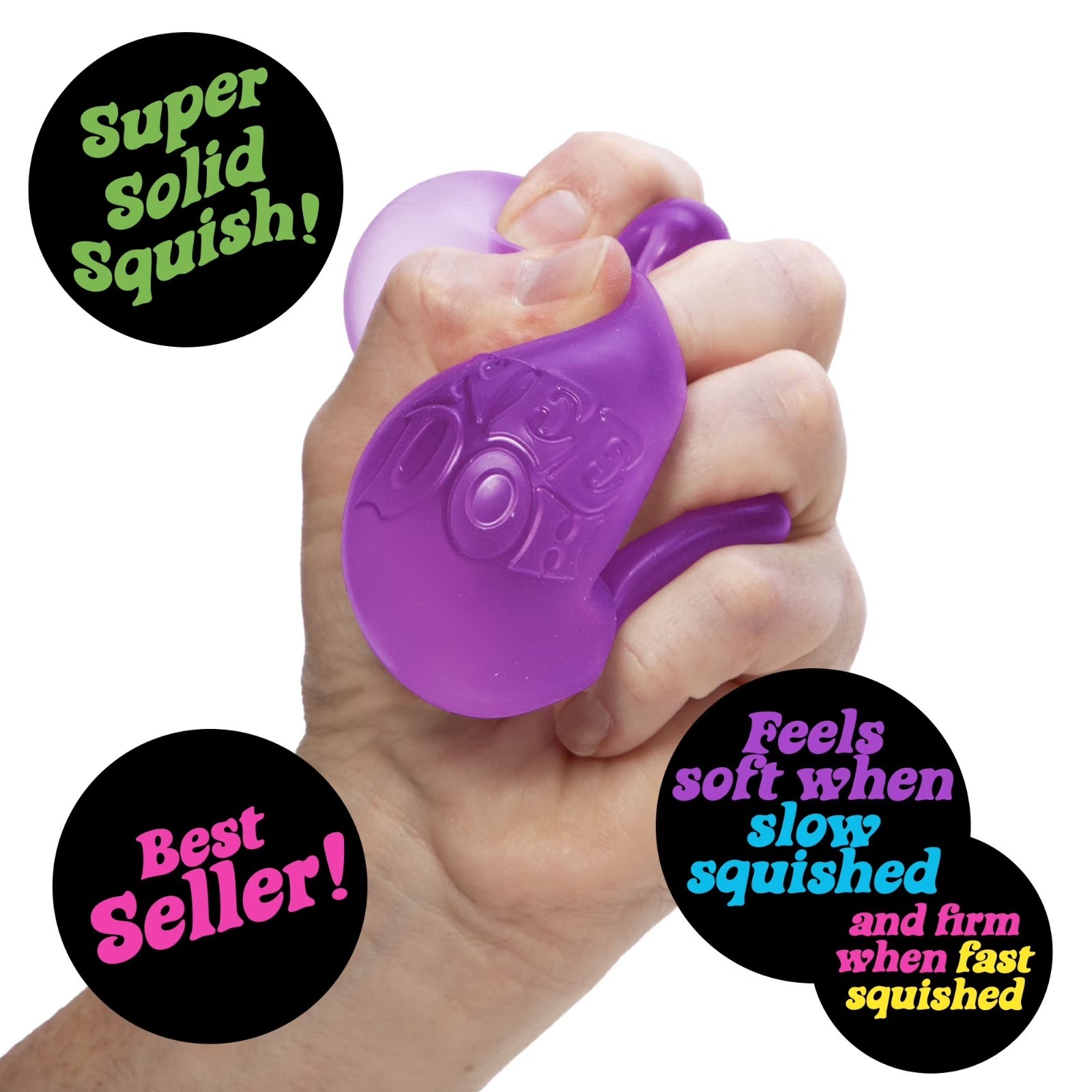 Nee Doh Nice Cube Super Solid Squish - Blue Purple Pink - Brand New