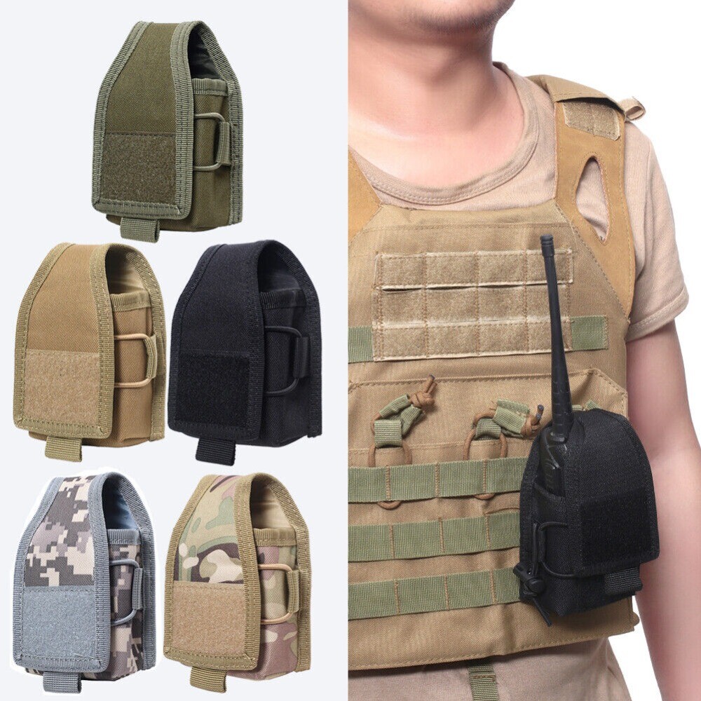 Tactical MOLLE Radio Pouch Interphone Holder Case Military Walkie Talkie Holster