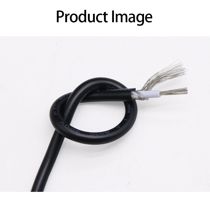UL1185 Single Core Shielded Wire 10/12/14/16/18/20/22/24/26/28AWG Black And Grey
