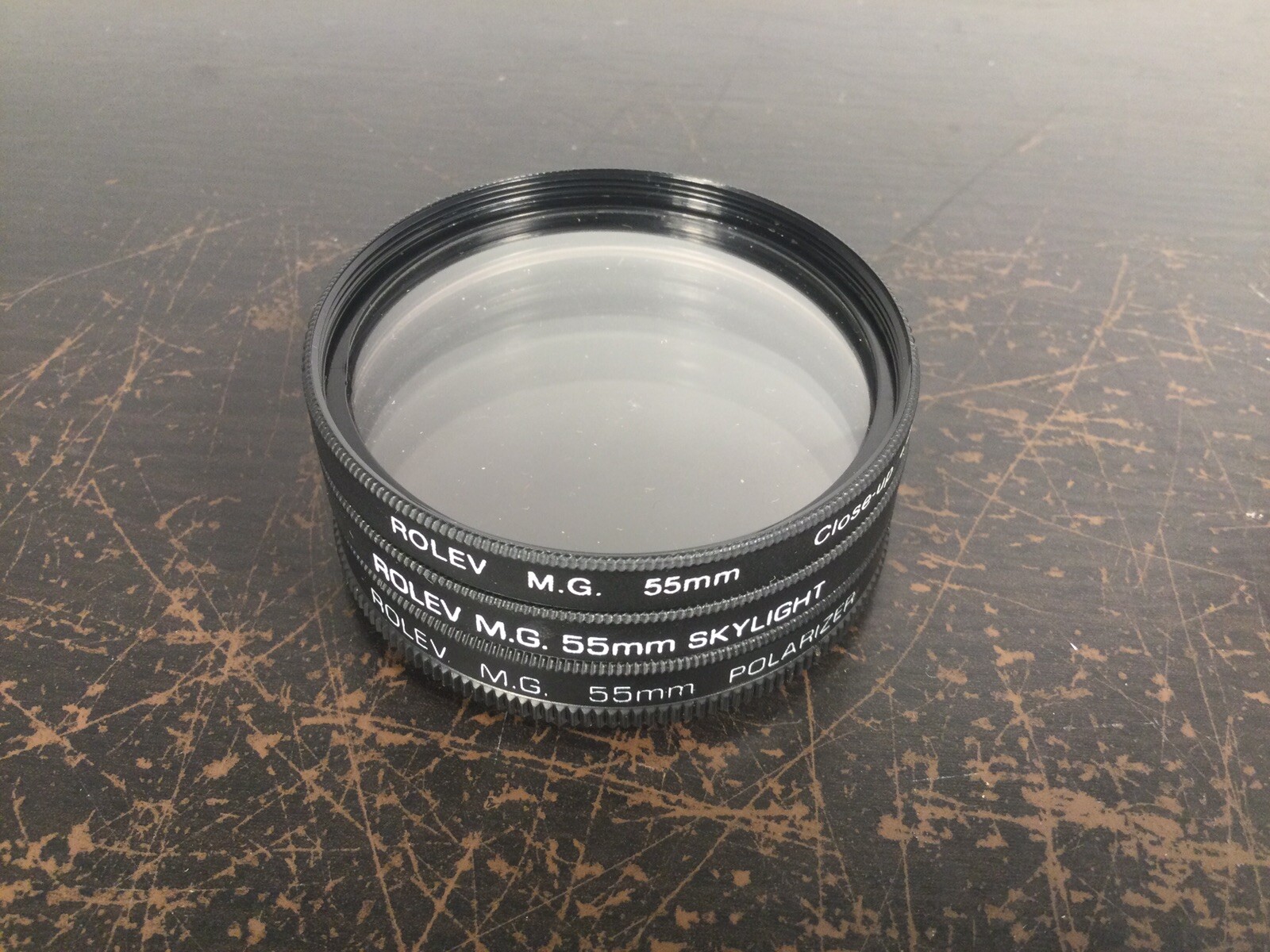 Lot of 3 Rolev MG Fog 55mm Lens Filters Skylight Polarized Close-up +2 Japan