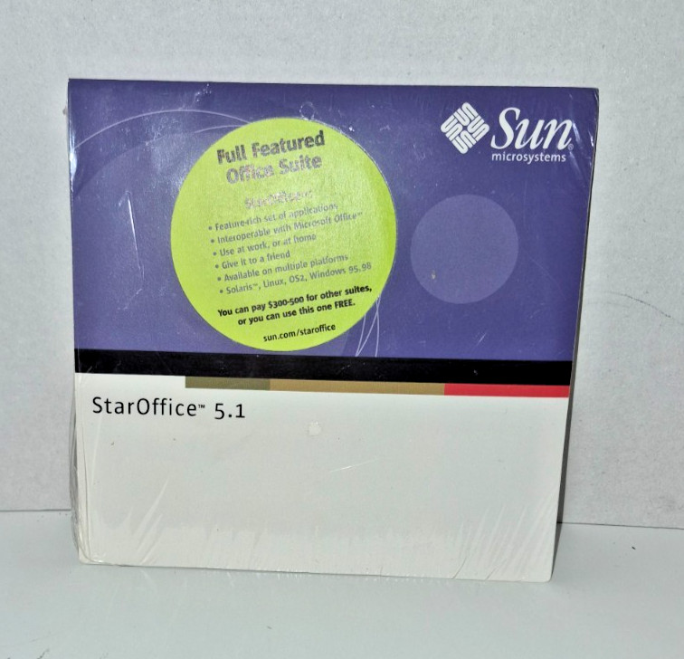 STAROFFICE 5.1 SUN Microsystems English CD-ROM NEW SEALED