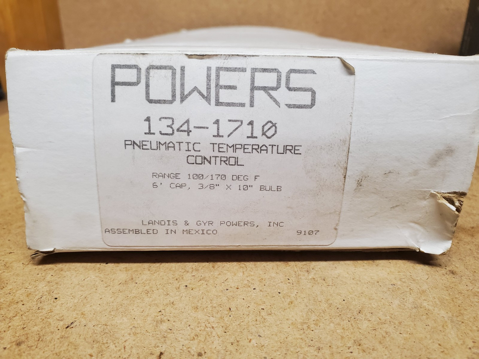Powers 134-1710 Pneumatic Temperature Control 100-170° F - NEW in Box