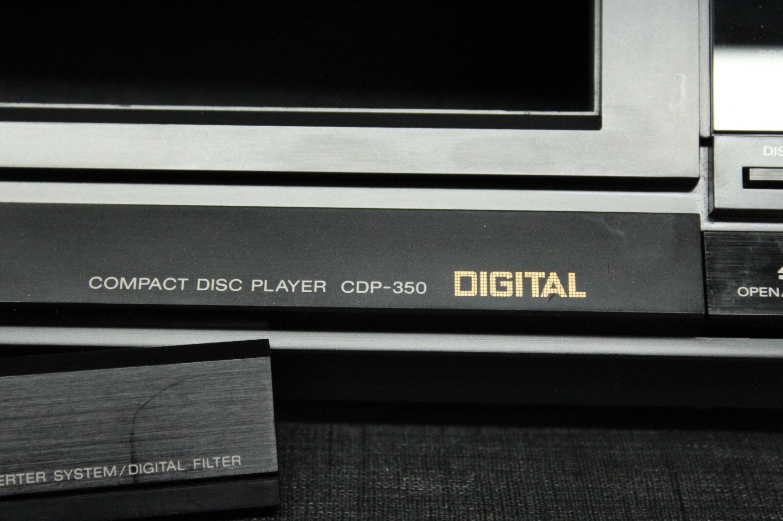 Authentic Sony CDP-350 CD player Front Panel Face plate screen w/ electronics