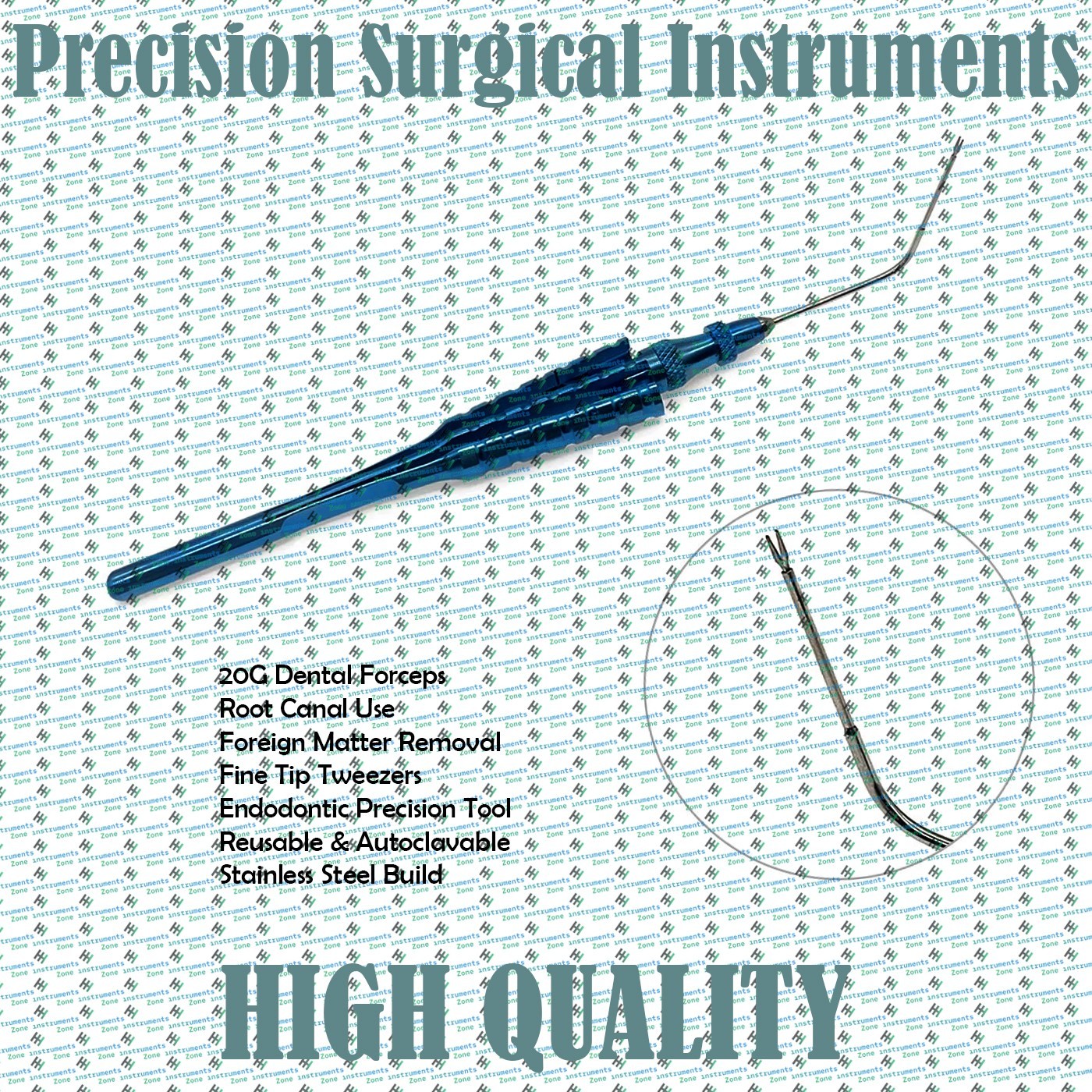 20G Dental Root Canal Foreign Matter Forceps Tweezers Endodontic instruments