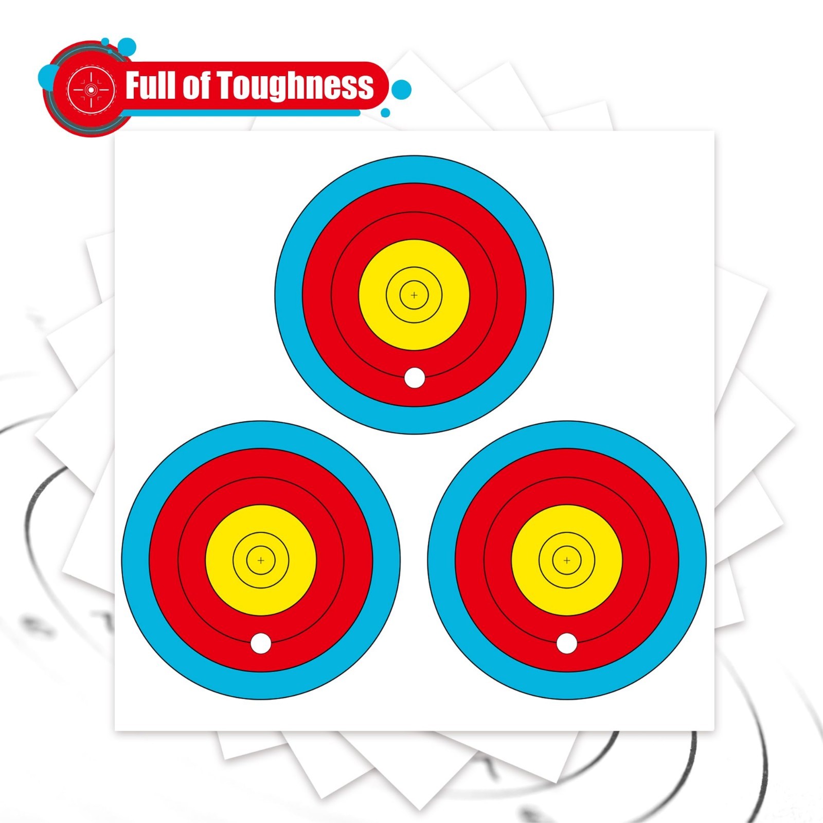 3 Spot Archery Targets Paper - 30/50pcs, Includes Target Pins, Bow & Arrow Pract