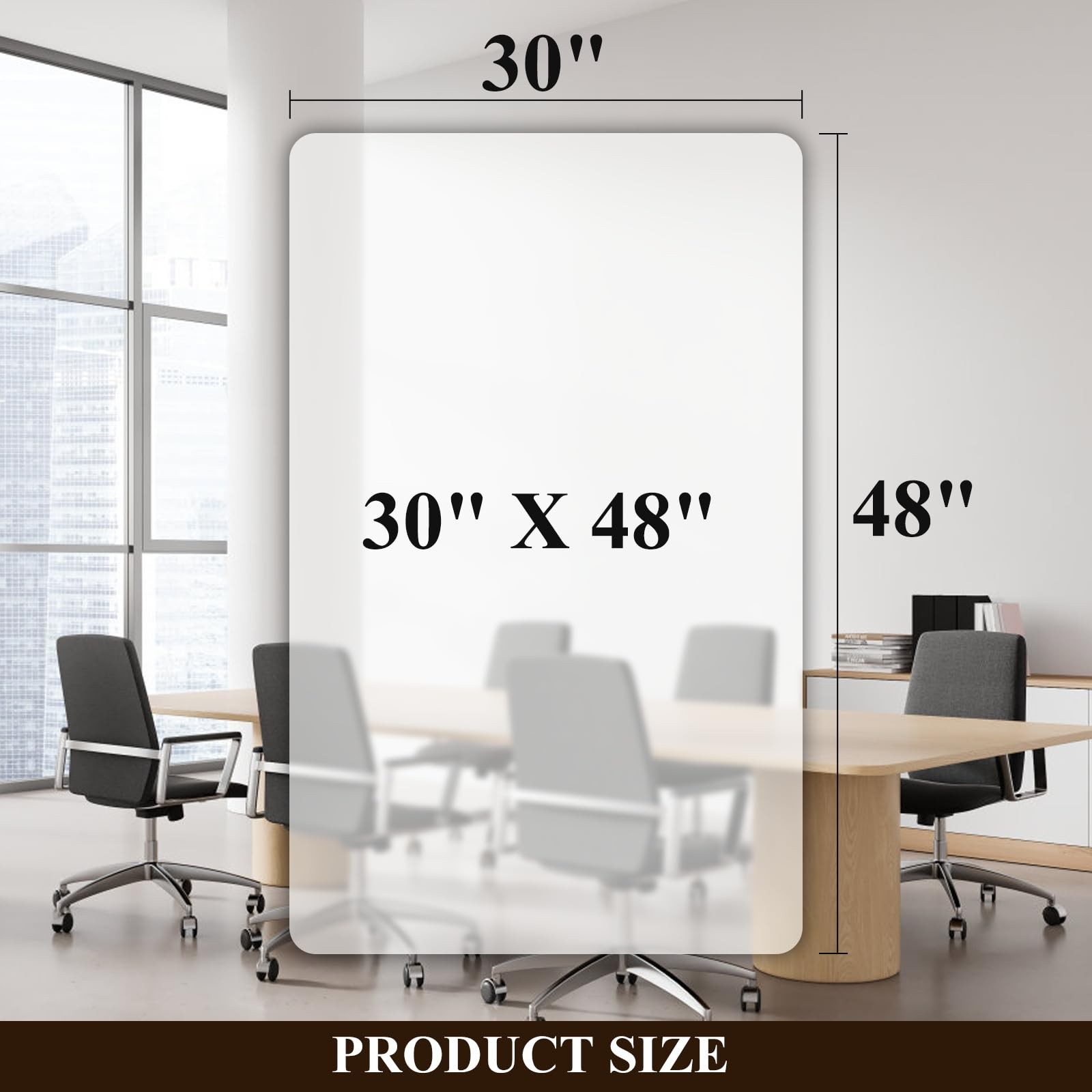 SHAREWIN Office Chair Mat for Hard 48"x30" Rectangle, Clear Floor