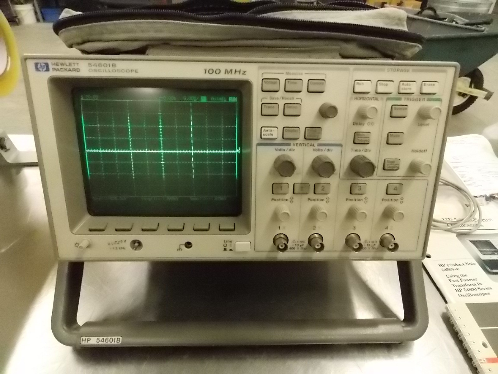 HP 54601B 100MHz 4 Channel Oscilloscope w/ 10071A Probe & Manuals - Working  V7