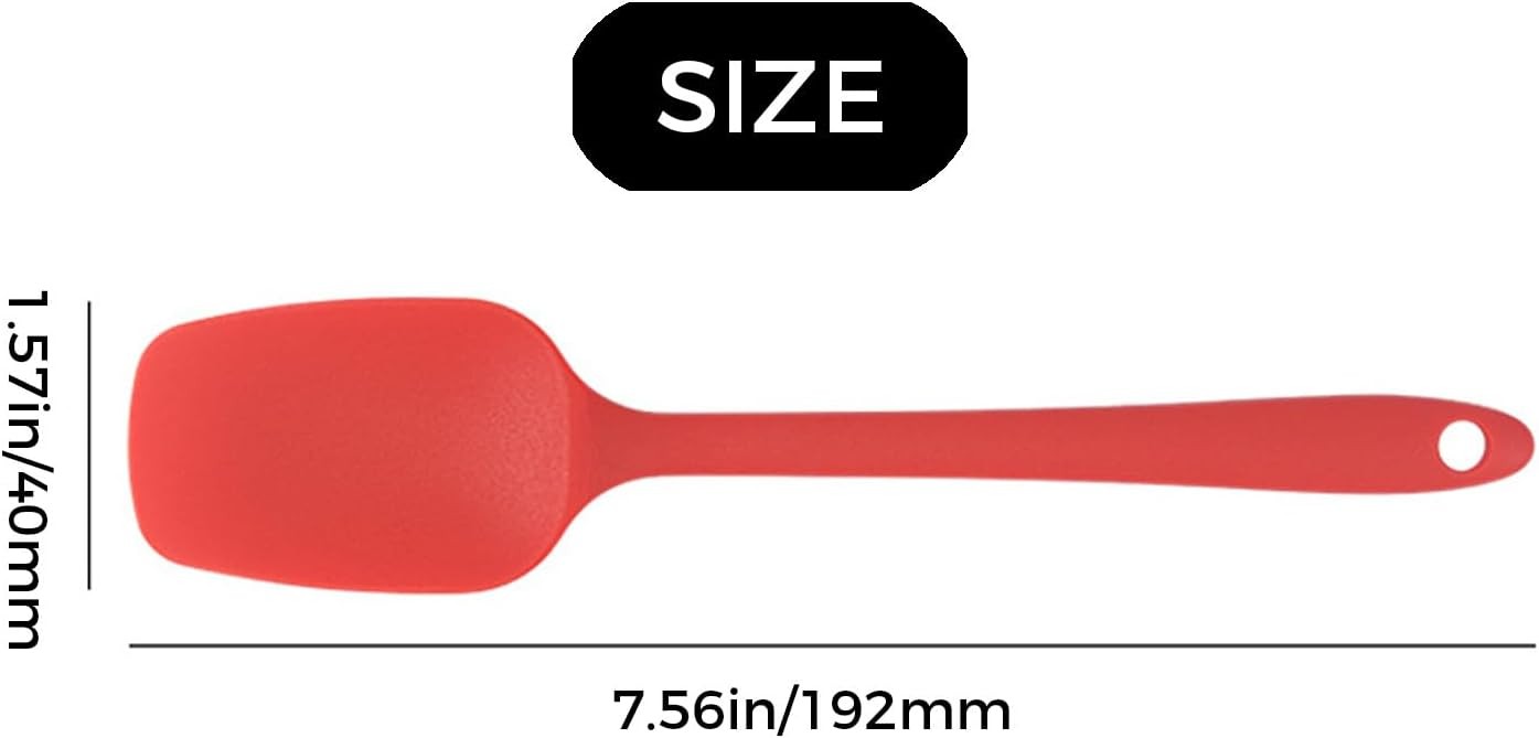 4 Pcs Spoonula Spatula Silicone Set - Heat Resistant Food Grade Flexible Spoon S