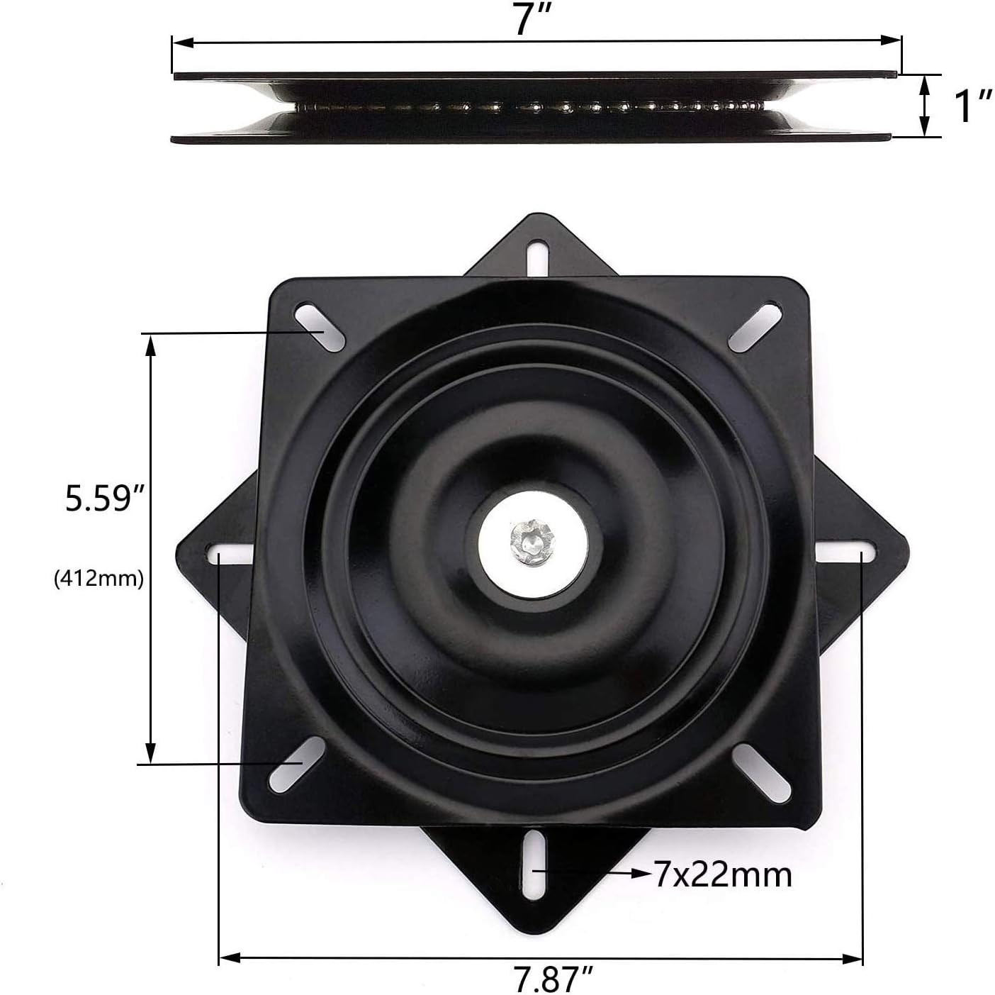 7'' Heavy Duty Bar Stool Swivel Replacement, Square Swivel Mechanism for Recl...