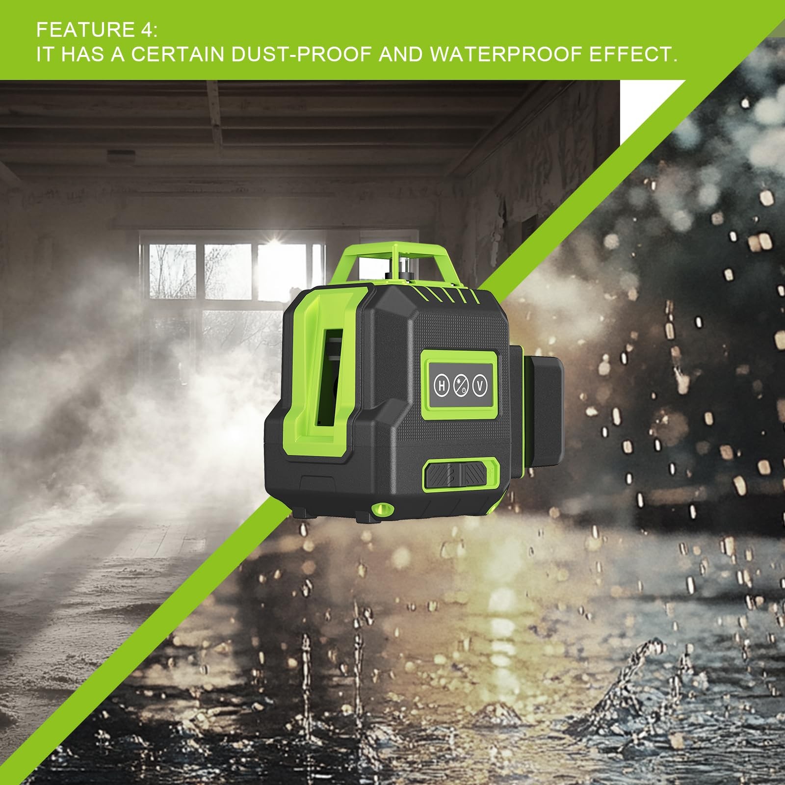 360° Laser Level with Tripod 40in, Self Leveling Pulse Green