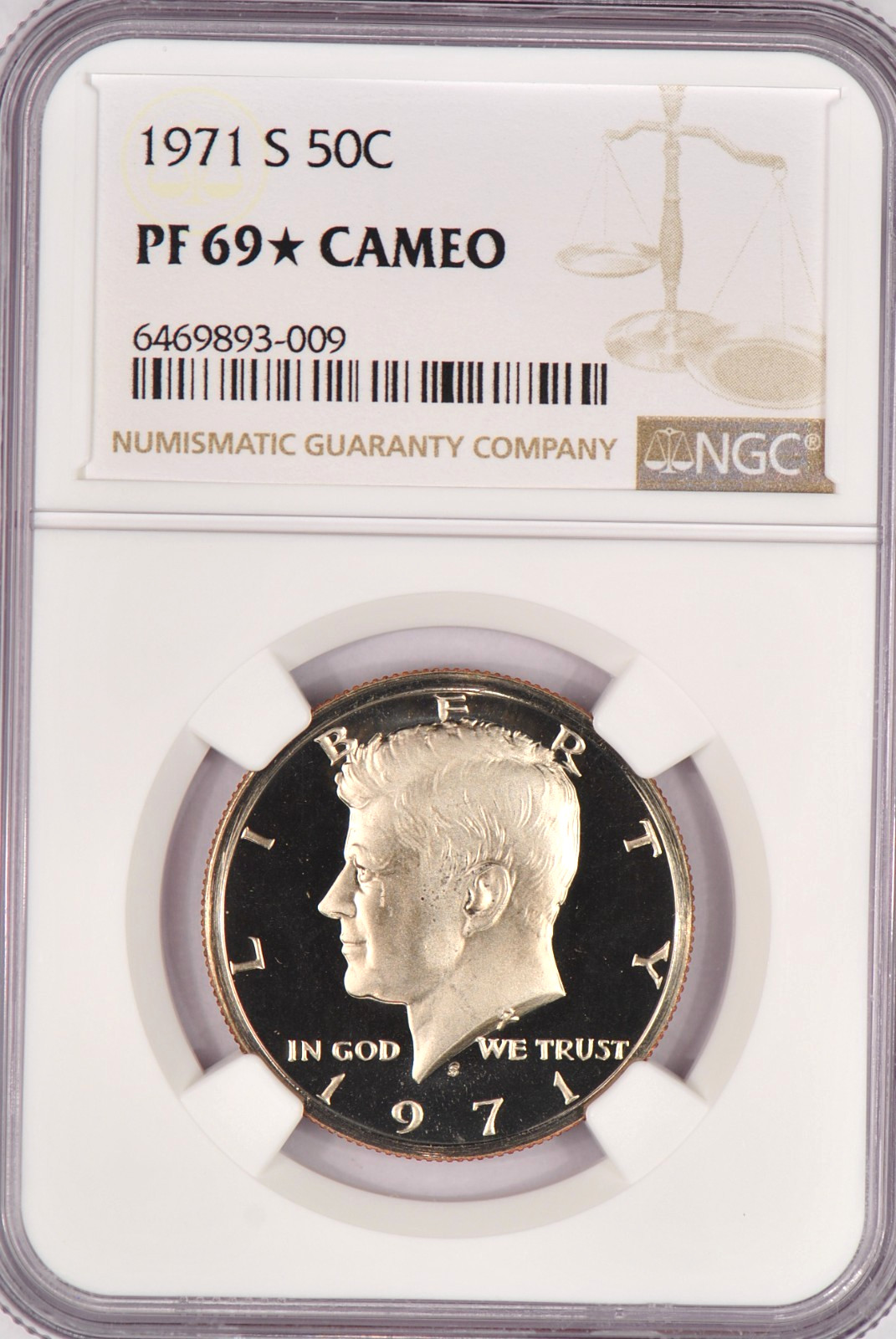 1971 S Kennedy Half Dollar Proof NGC PF 69 STAR CAMEO PR69*CAM Frosty Coin 50C