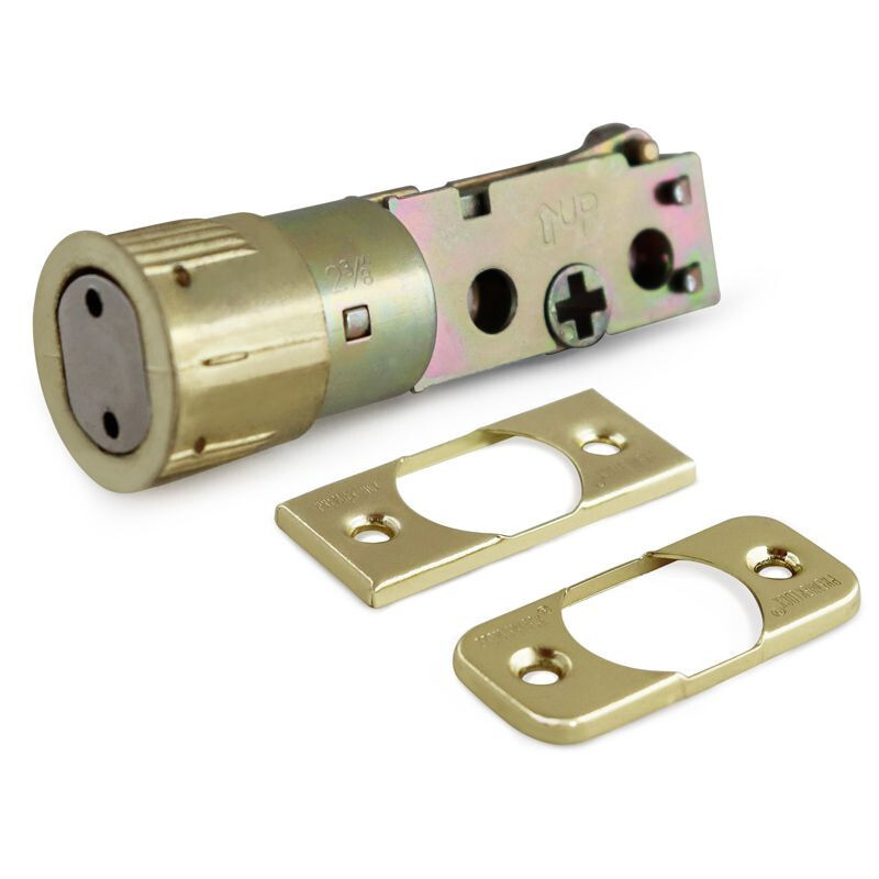 Premier Lock 6WB-B 6 Way Adjustable Drive-In Bolt w/ 2 Faceplates Polished Brass