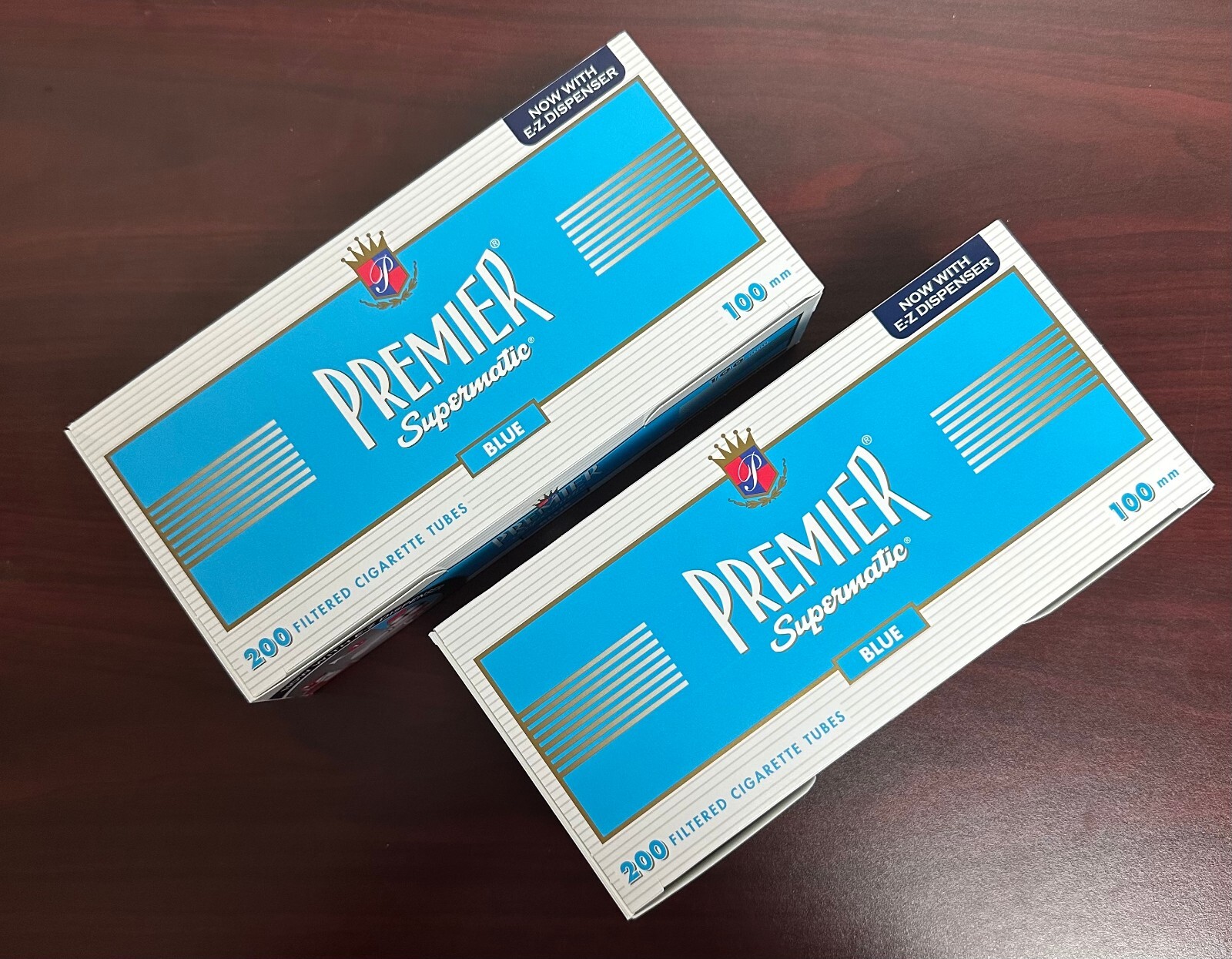 Premier Supermatic Blue Light 100mm Cigarette Tubes ~2 Packs