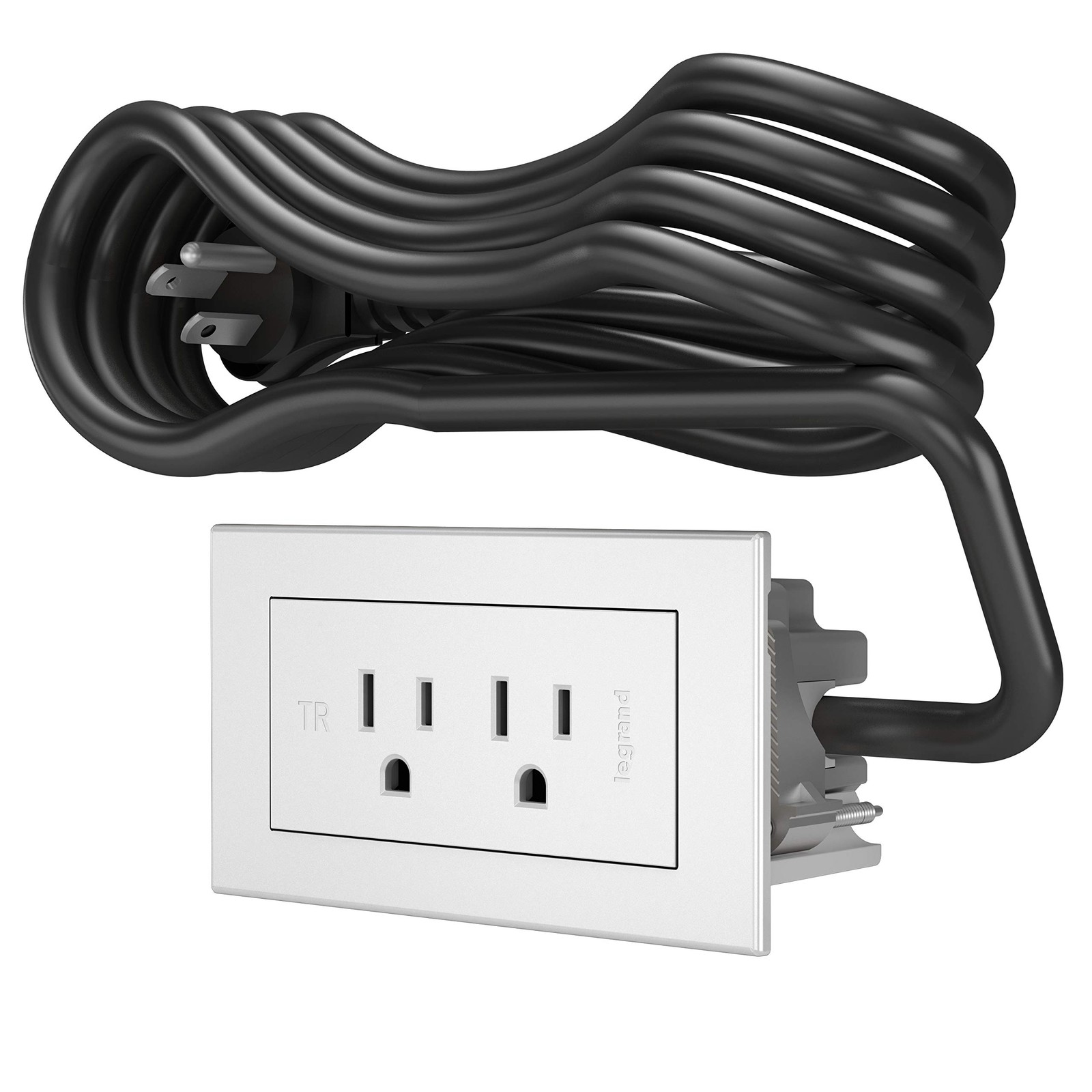 Legrand Wiremold RD2WH Radiant Furniture Power Center Recessed Power Strip 2 Out