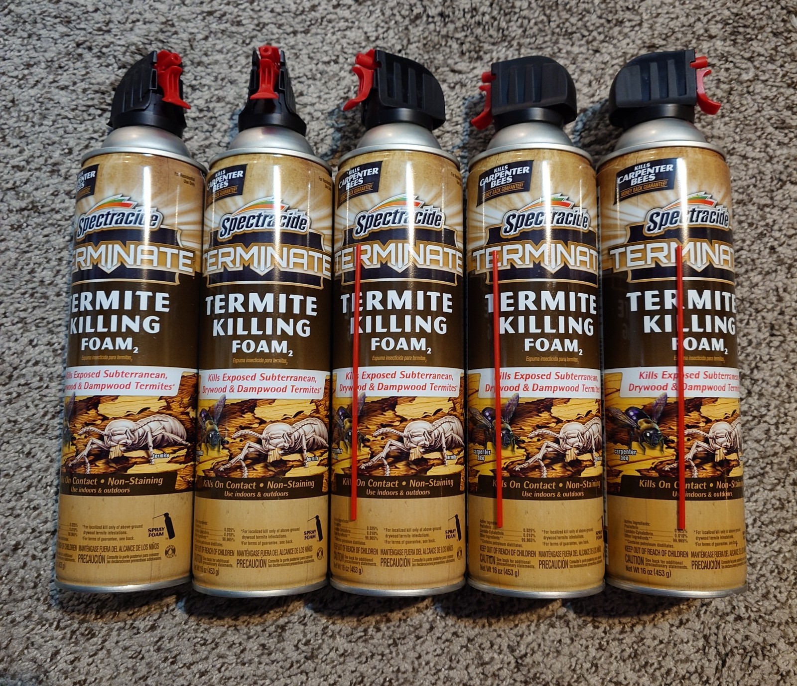 *Lot of 5* Spectracide Terminate Termite Killing Foam 16oz Indoor and Outdoor