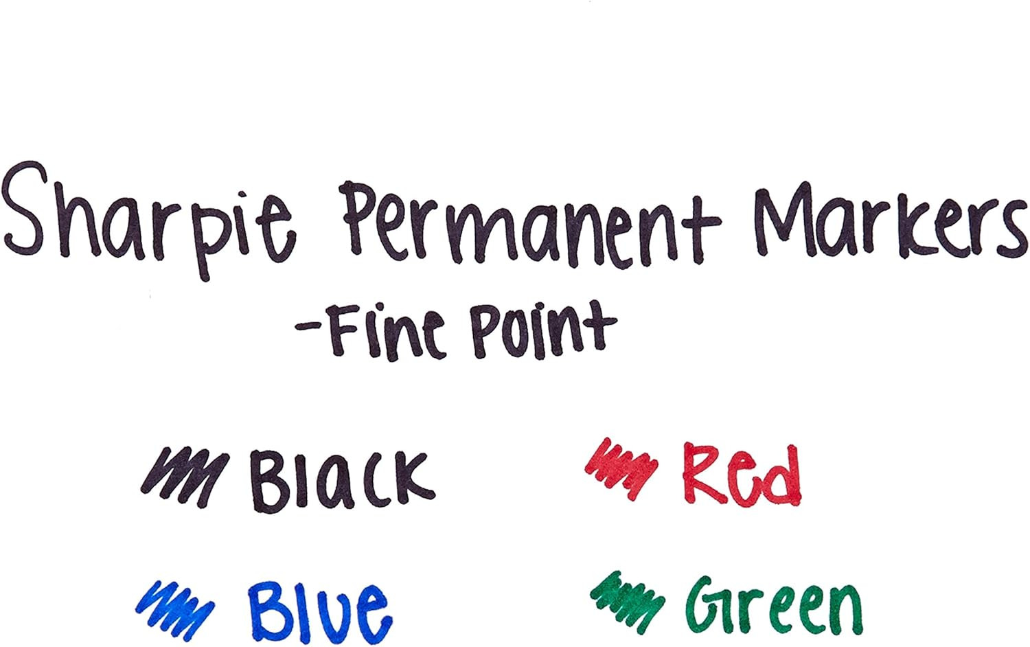 Permanent Markers, Fine Point, Assorted Colors, 5 Count