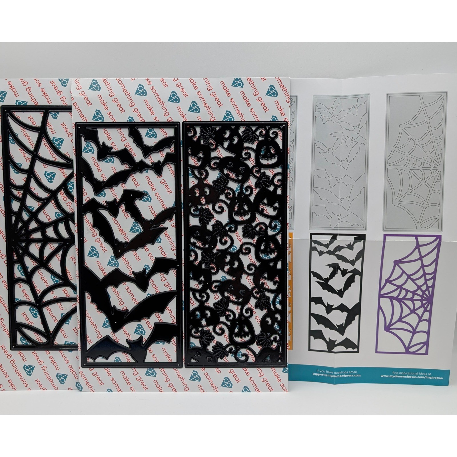 NEW Diamond Press HALLOWEEN Slimline Dies | Bats, Spider Web & Pumpkins (#120)