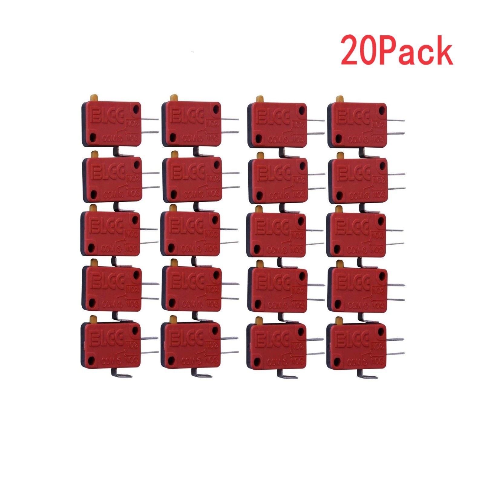 20Pcs Red New 3 Pin Microswitch Push Button For Arcade Mame Jamma Games H