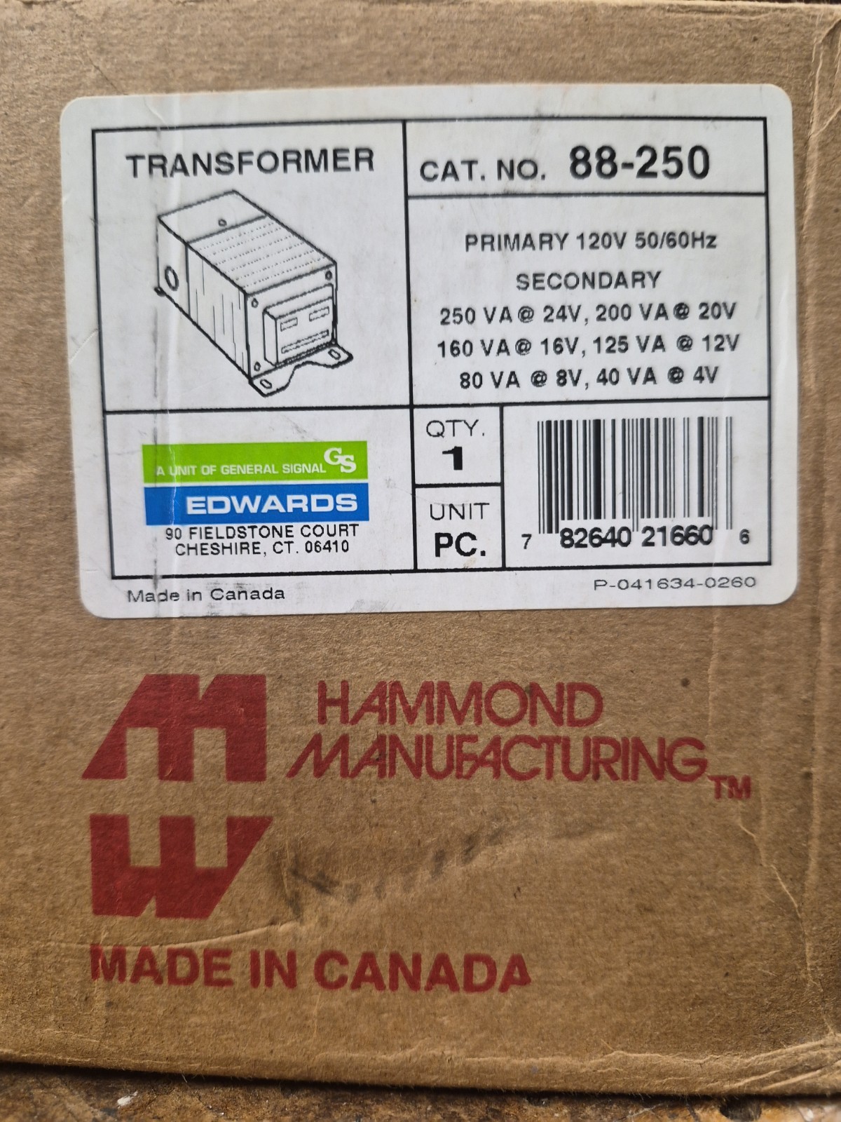 Edwards, 88-250, Transformer