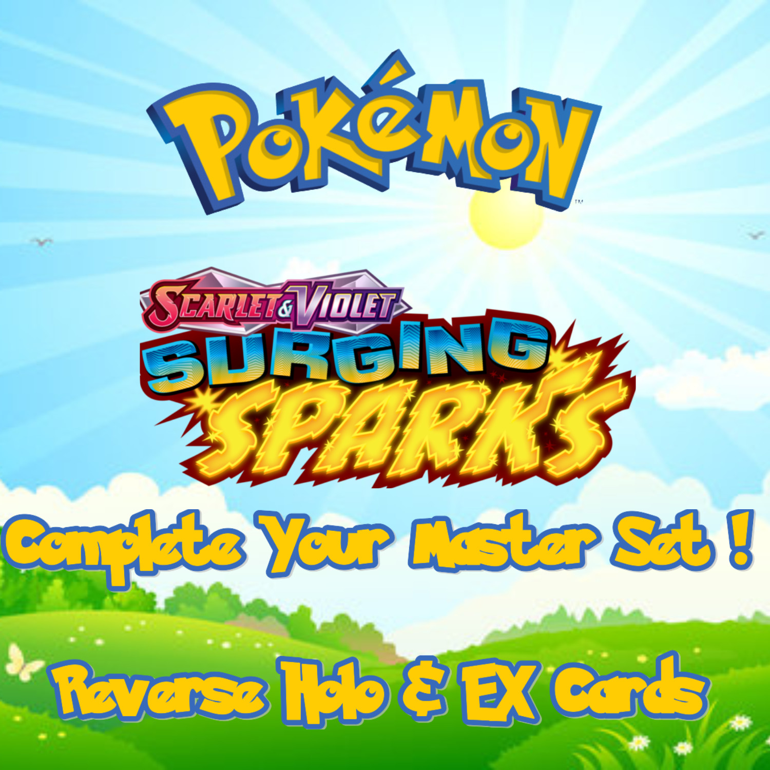 Surging Sparks Pokemon Cards Reverse Holo Rare EX Master Set Singles You Pick