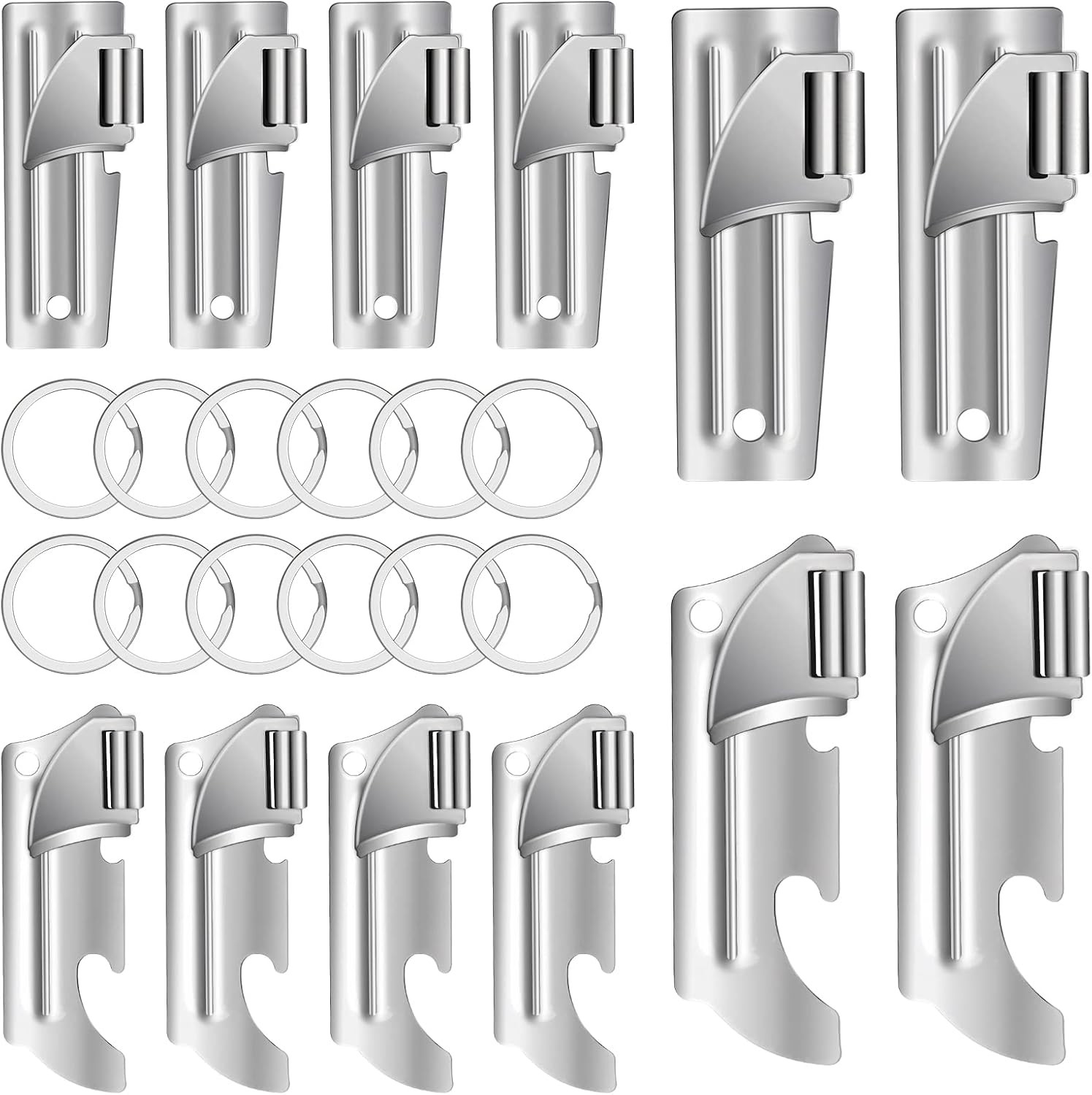 12 Pieces Military Style Can Openers with Key Rings, Anglecai P-51 and P-57 Camp