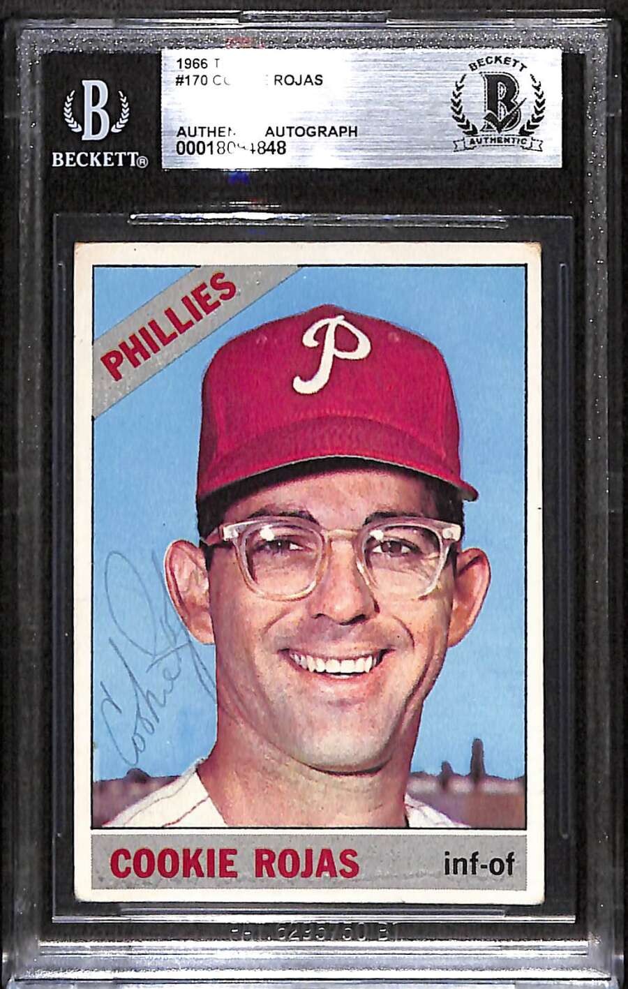 1966 Topps 170 Cookie Rojas  BGS Auto Autographed BAS Authentic C99617