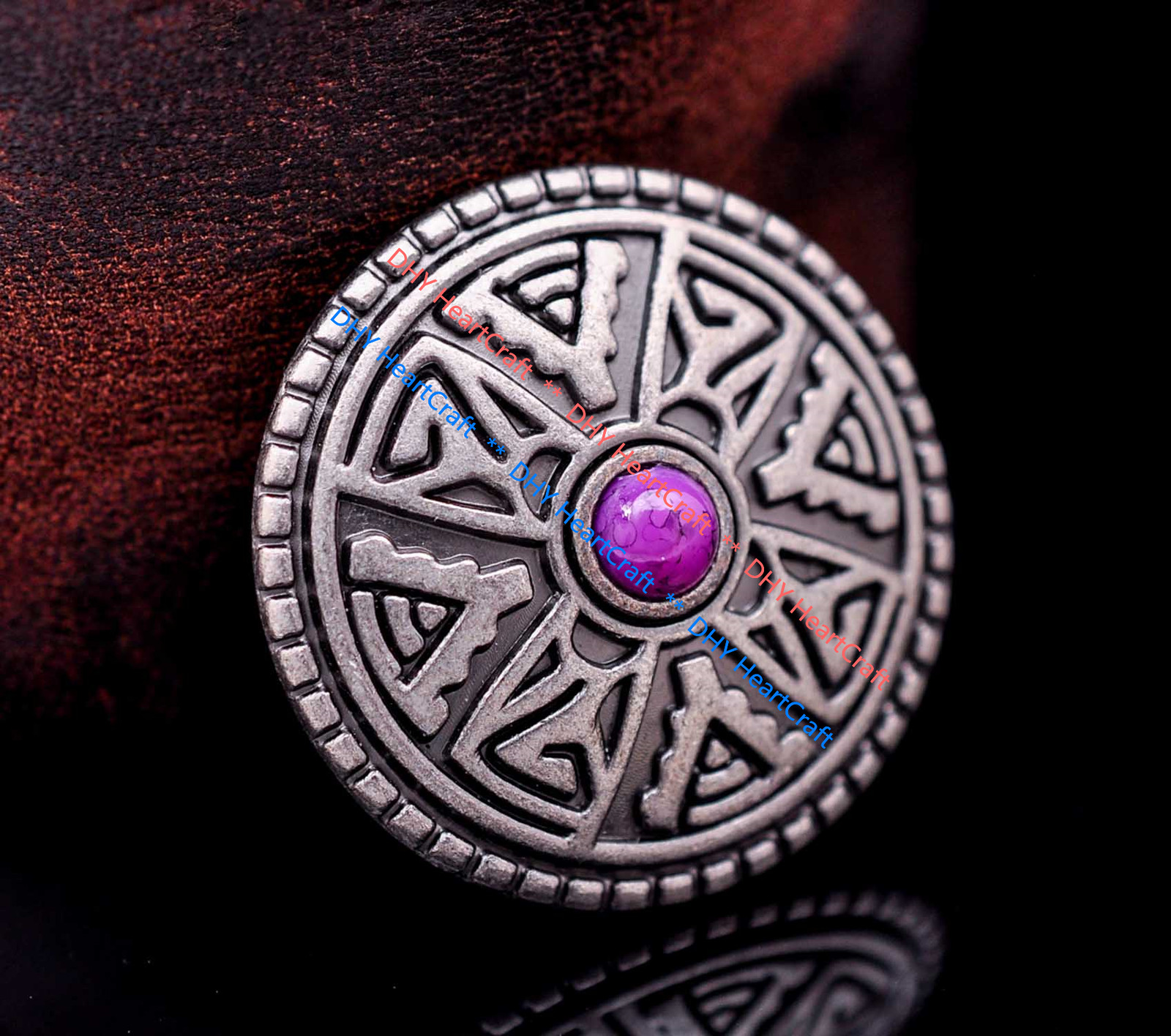 1 - 1/8 " 10x WESTERN HORSE SADDLE TACK  ANTIQUE CELTIC CROSS CONCHOS screw back