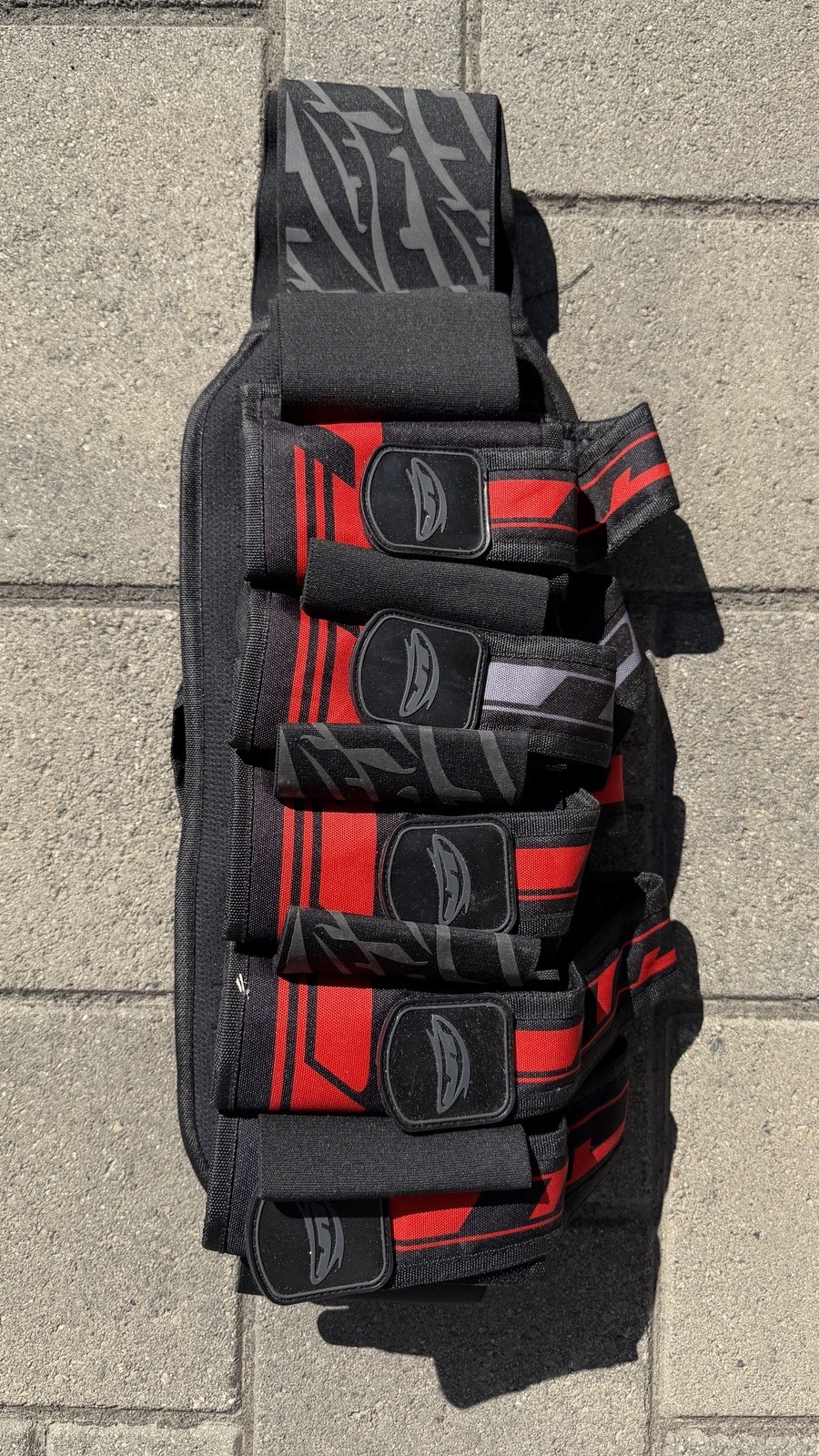 JT Paintball Swift 5 Pod Harness Red and Black Paintball Pod Harness