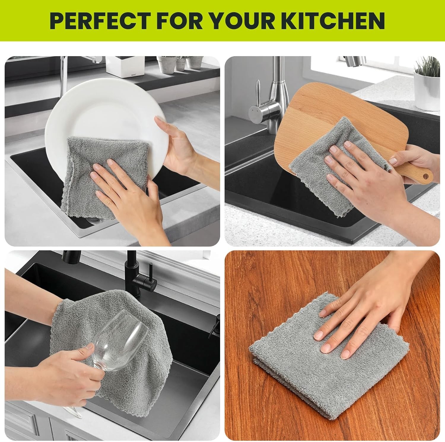 12 Pack Cleaning Cloth,Ultra Soft Absorbent Quick Drying Microfiber Cleaning rag