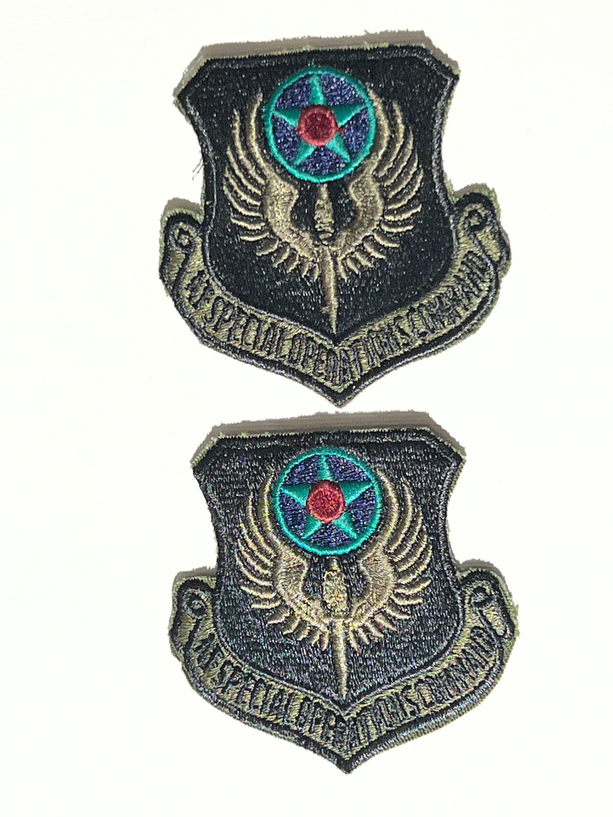 US AIR FORCE ISSUE SPECIAL OPERATIONS COMMAND SEW ON PATCHES 2 EACH