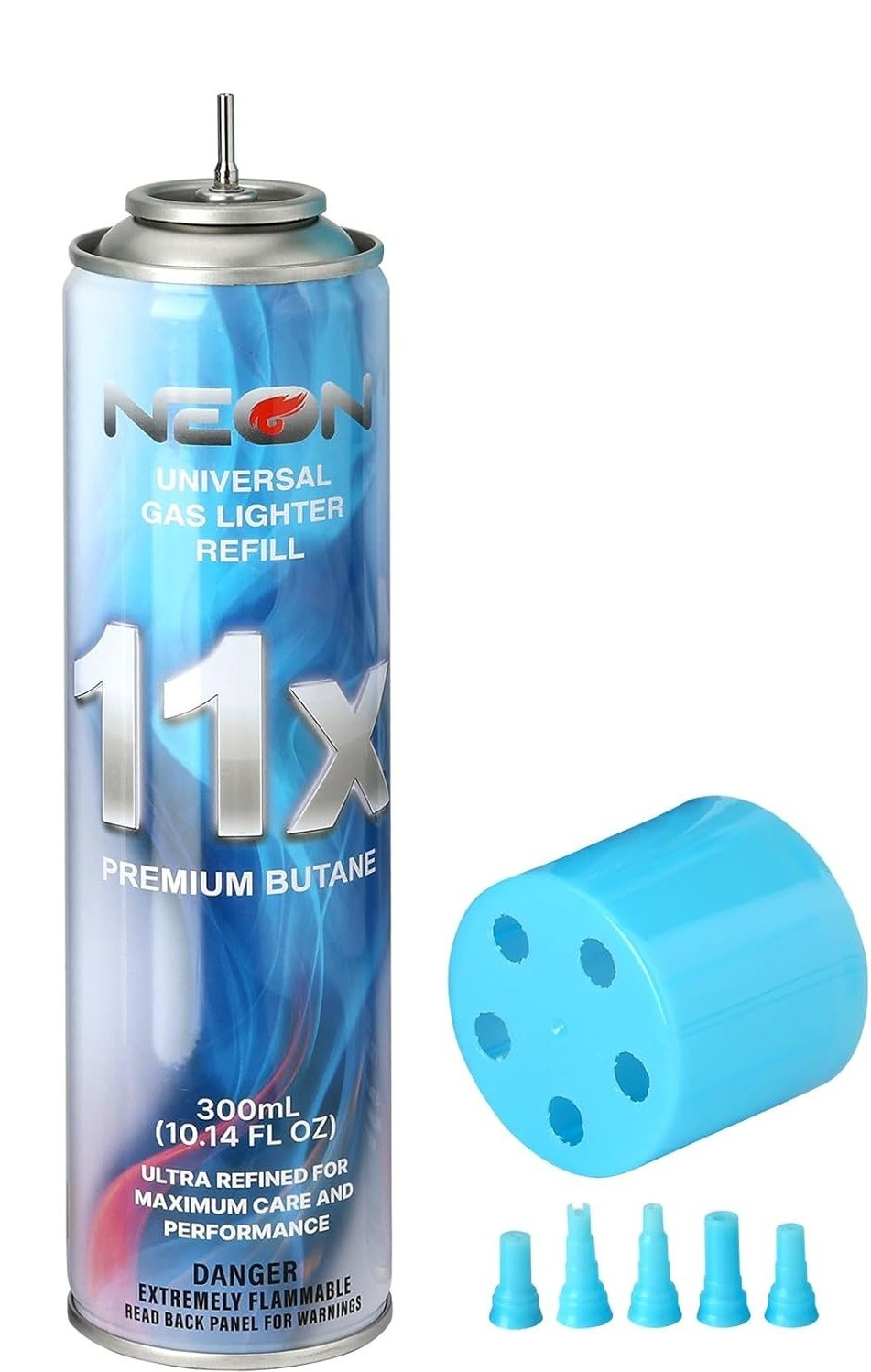 1 Can NEON 11X Refined Butane Fuel 300ml 10.14oz, Refill for Lighter Torch DIY