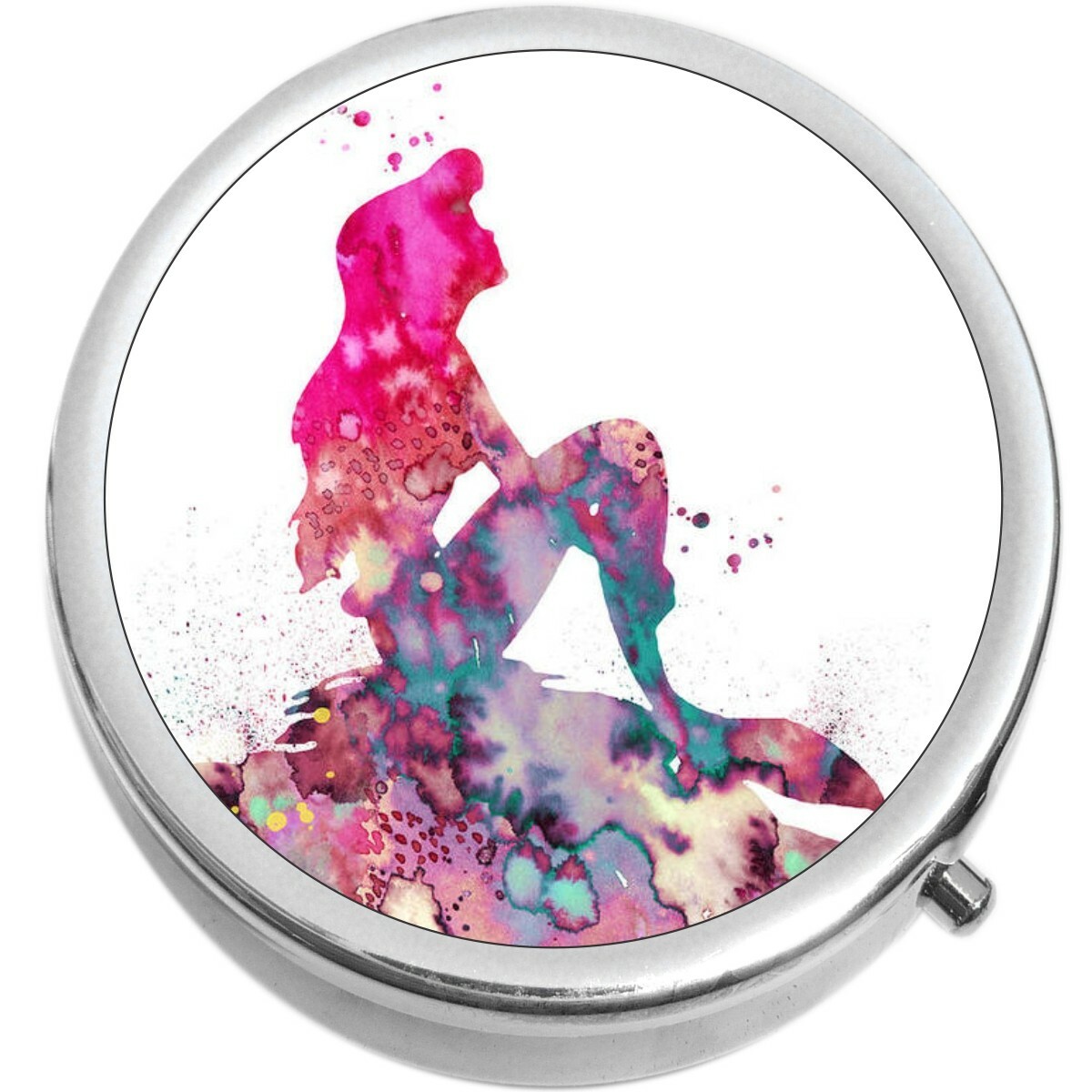 Watercolor Mermaid  Medicine Vitamin Pill Box