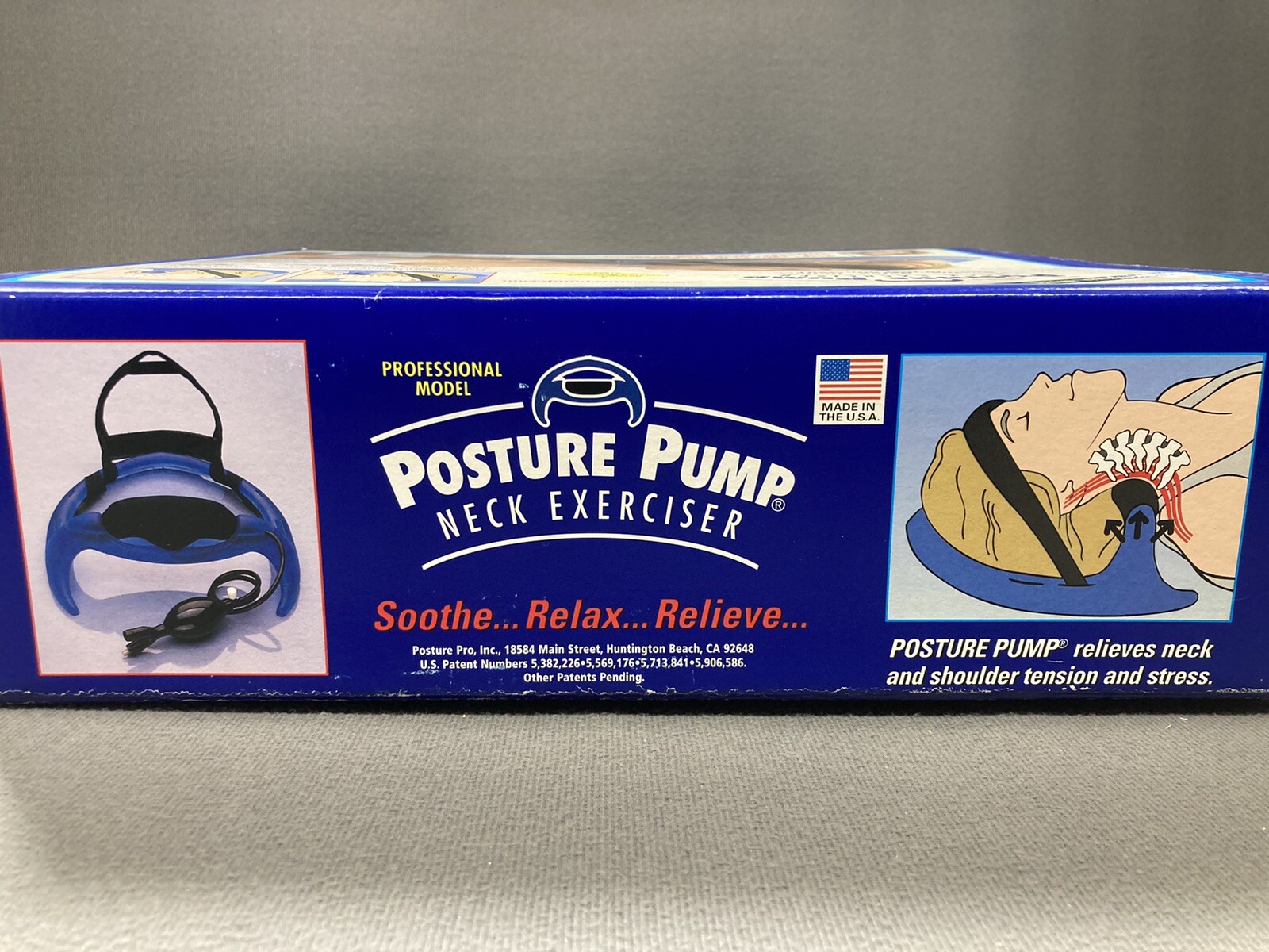 NOS Vintage Professional Model Posture Pump Neck Exerciser USA Double Valve