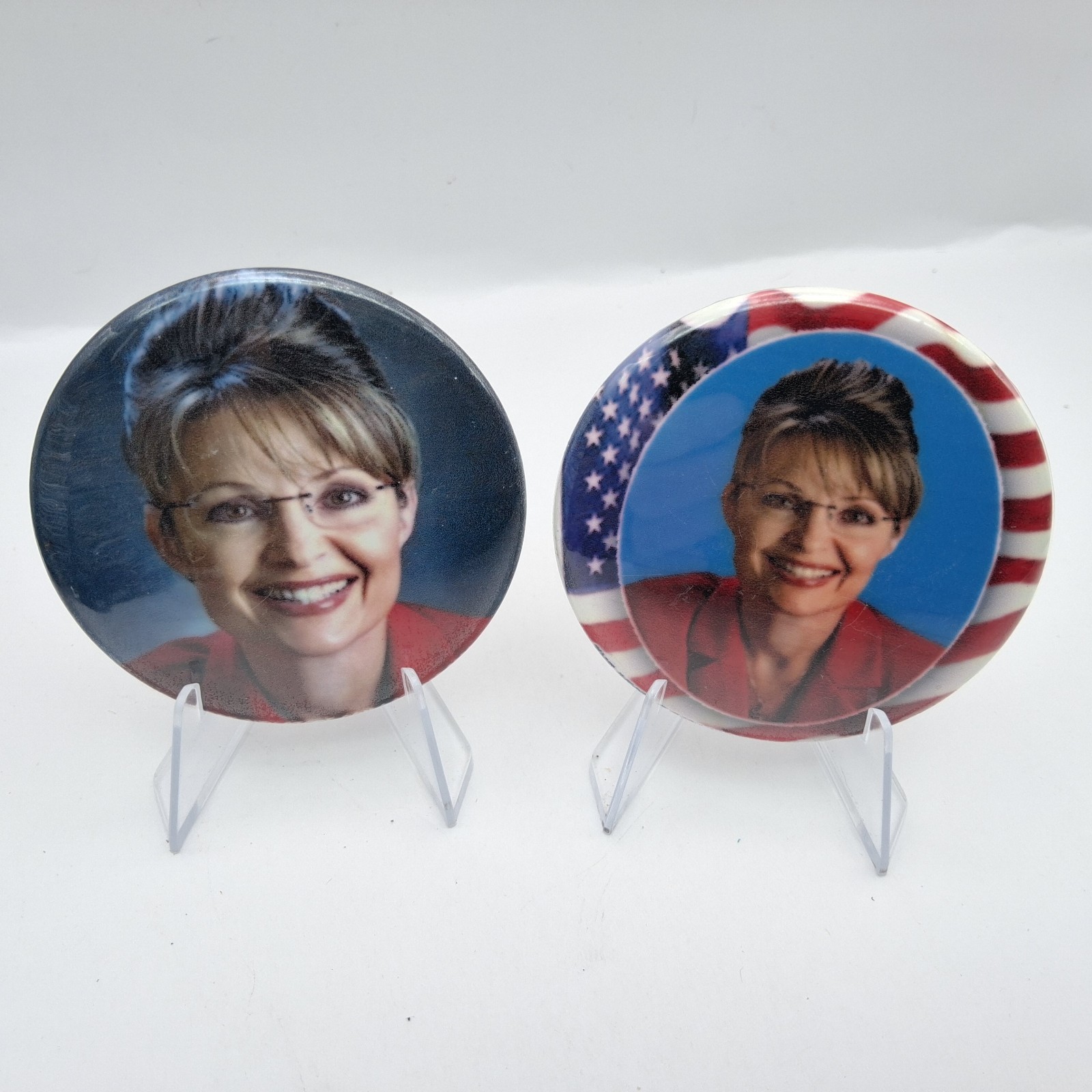 Sarah Palin Lot of 2 2008 Campaign Pinback Buttons