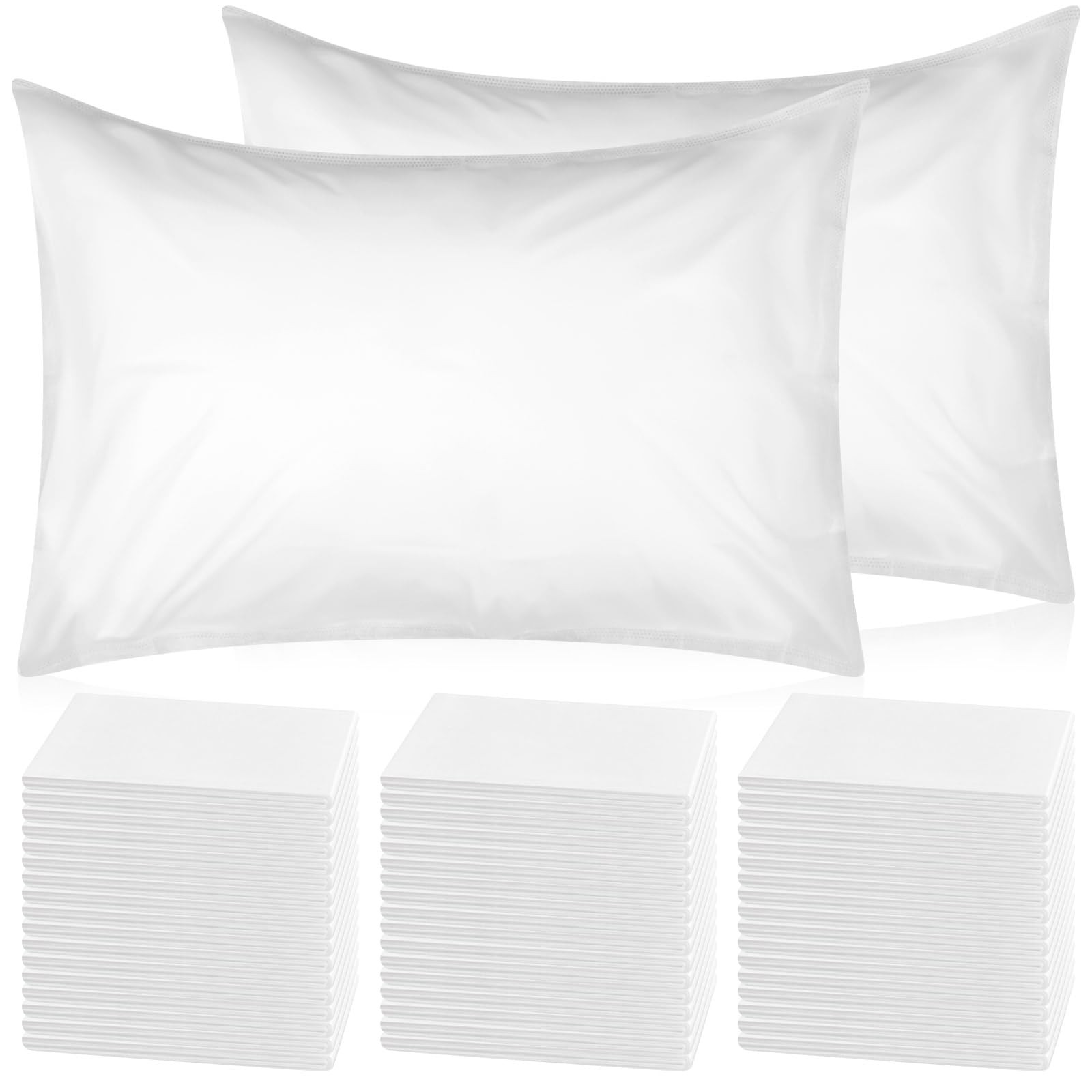 Newwiee 100 Pcs Disposable Pillow Expand size: about 31 x 20 inches, White