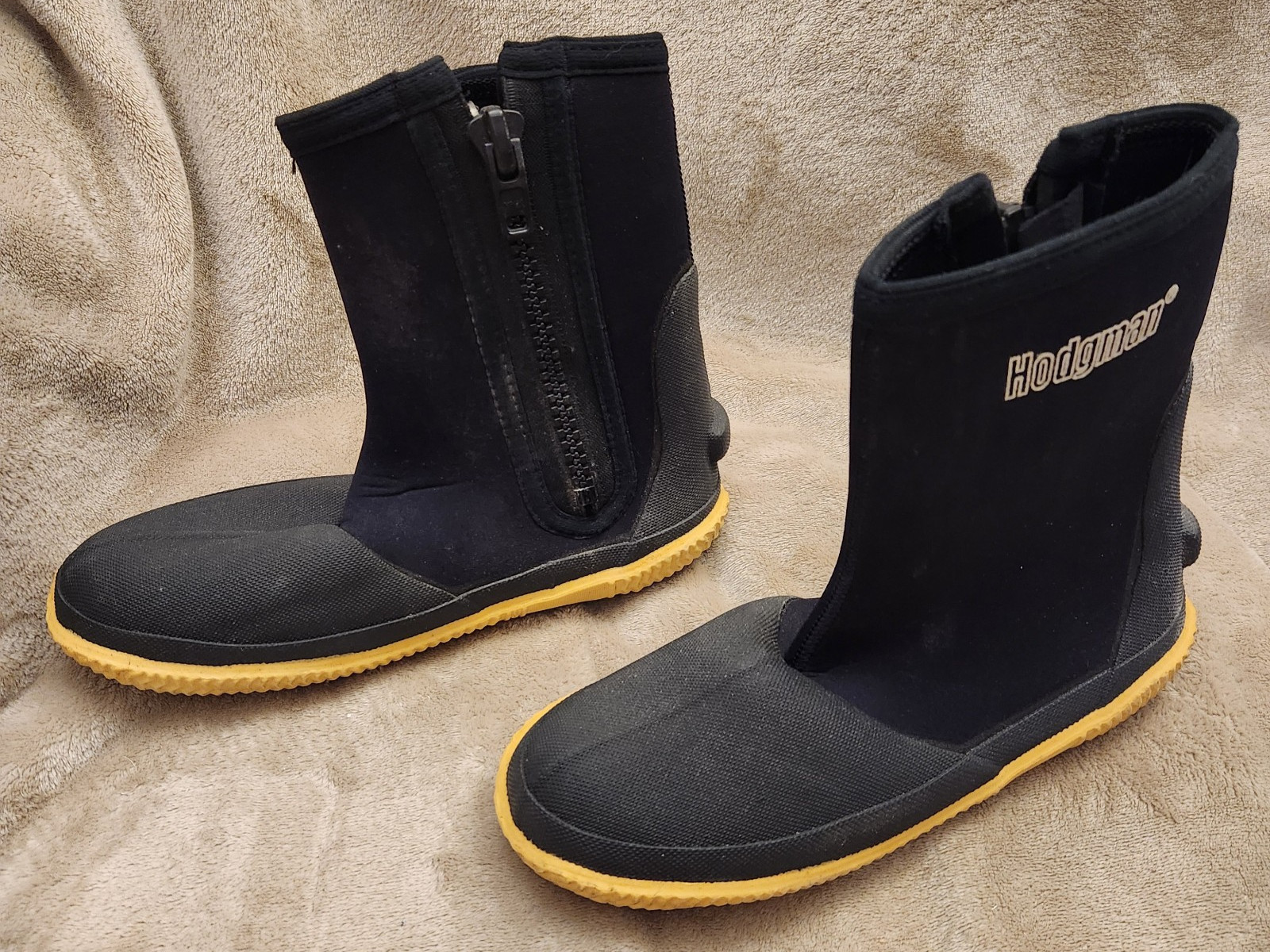 Hodgman Wading Boots Scuba Dive Fishing Mens 8 Black Neoprene Side Zipper QwkShp