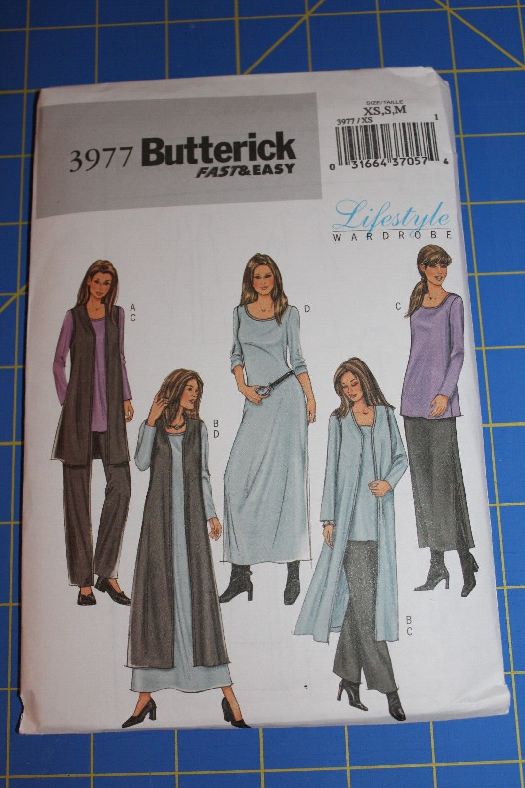 Butterick Pattern #3977 Size XS,S,M Misses/Petite Dress, Tunic, Vest, Skirt Pant