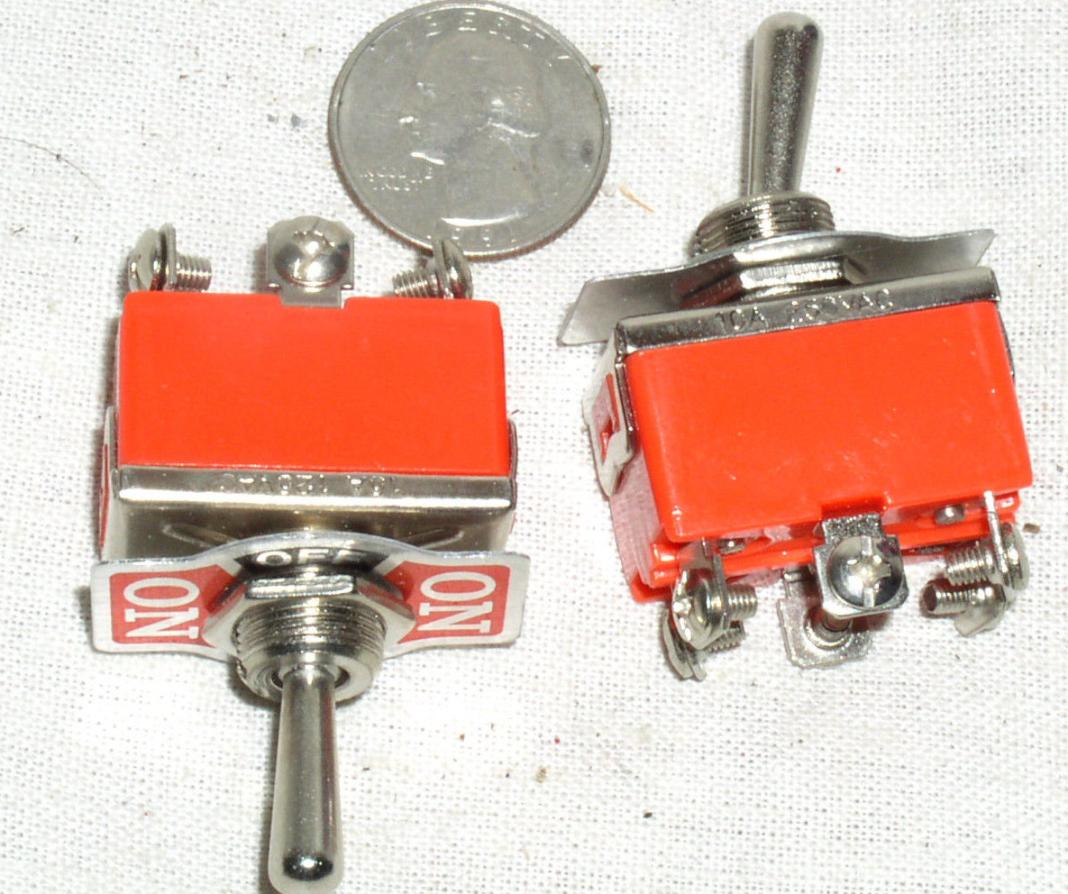 2 NEW DPDT ON-OFF-MOMENTARY TOGGLE SWITCH 15 A AMP 15A ON-OFF-SPRING ONE WAY USA