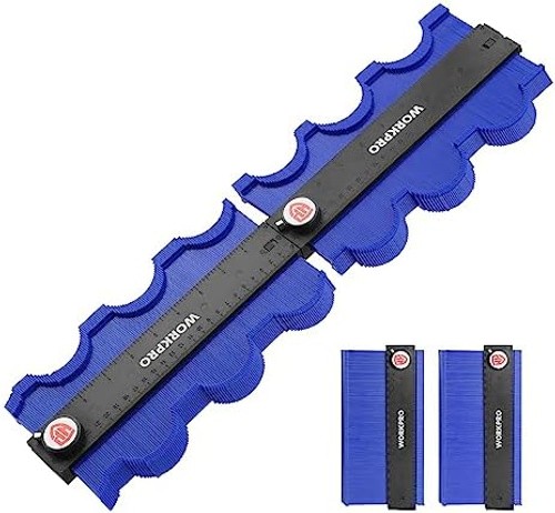 WORKPRO Connectable Contour Gauge (10+10 Inch), Profile Duplicator with Lock,...