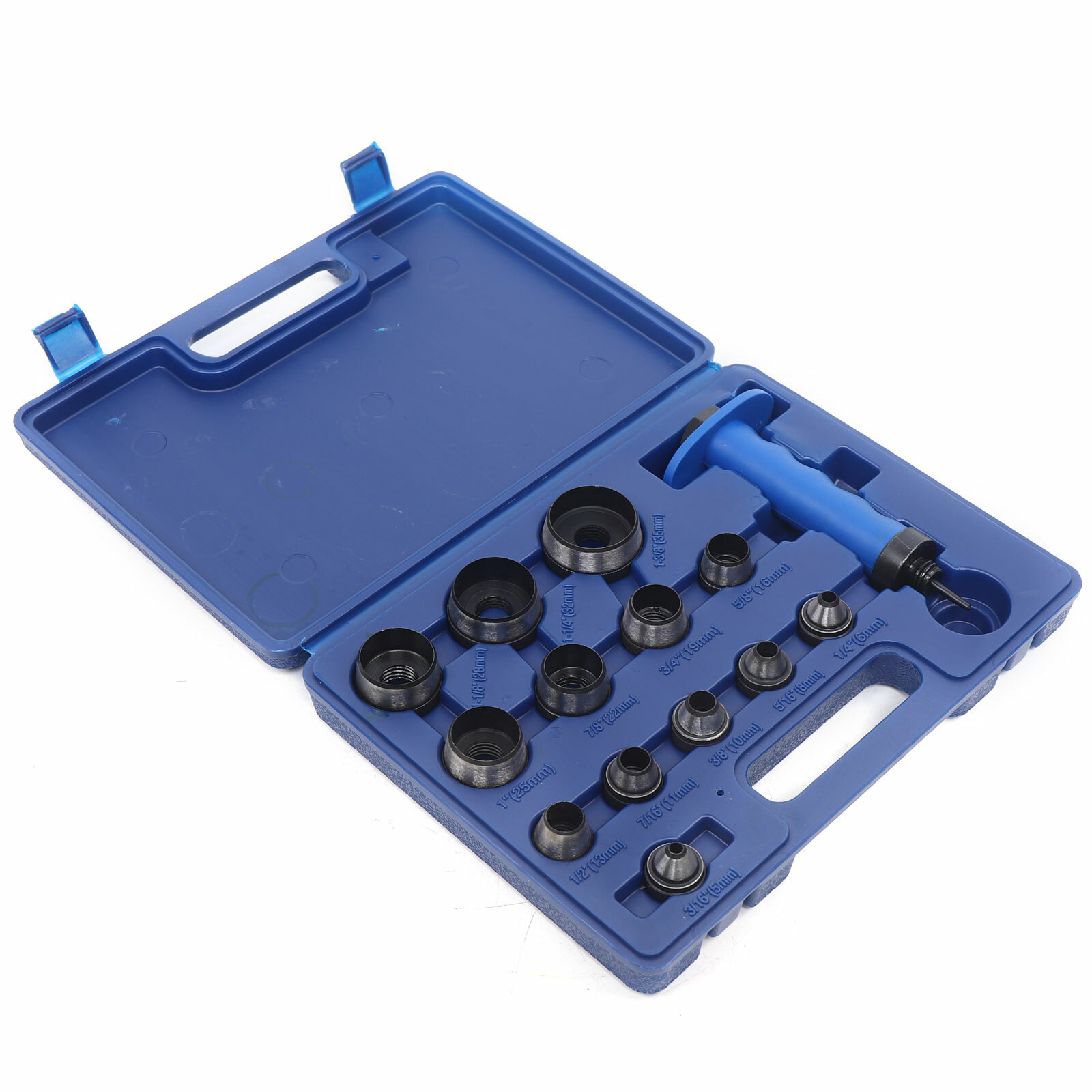 Steel 13-in-1 Hollow Punch Set Heavy Duty Gaskets Leather Rubber Hole Case 1.3kg