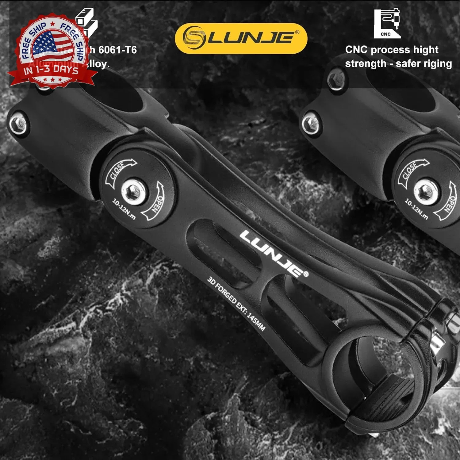 Adjustable Bike Stem 31.8mm - 120° Ergonomic Angle MTB Stem for Enhanced Control