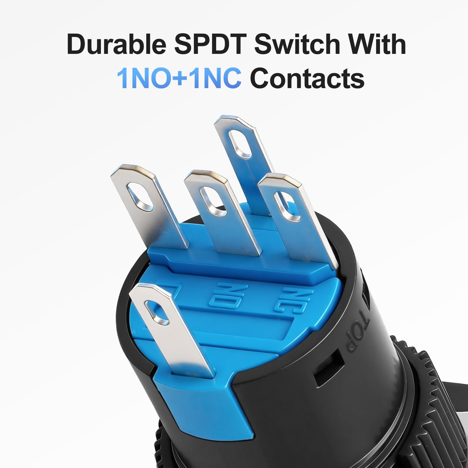 5-Pack 16mm (5/8") 24V DC Momentary Push Button Switch with LED,5-Colors (Red...