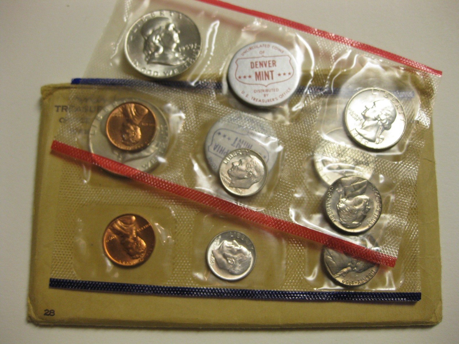 1959 Government Uncirculated Mint Sets P&D with envelope #M9096