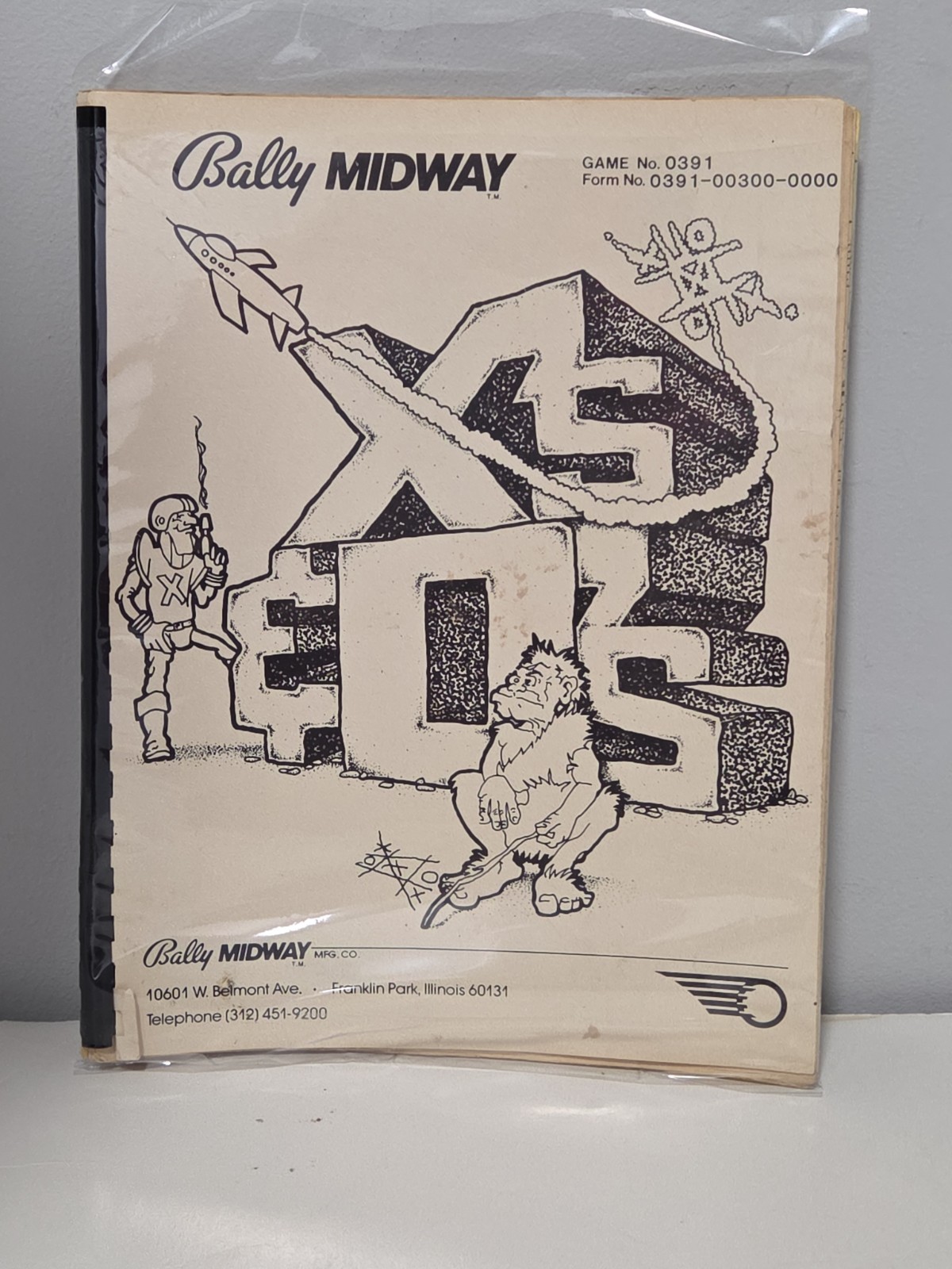 X's & O's Bally Midway 1983 Manual Game No. 0391 Form No. 0391-00300-0000