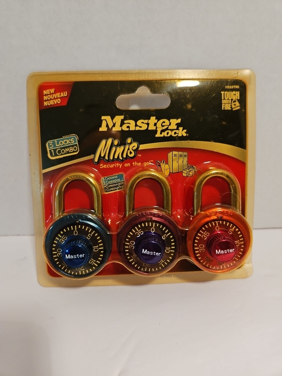 Master Lock Minis Combination Locker Padlocks 3 Pack Locks Combo New