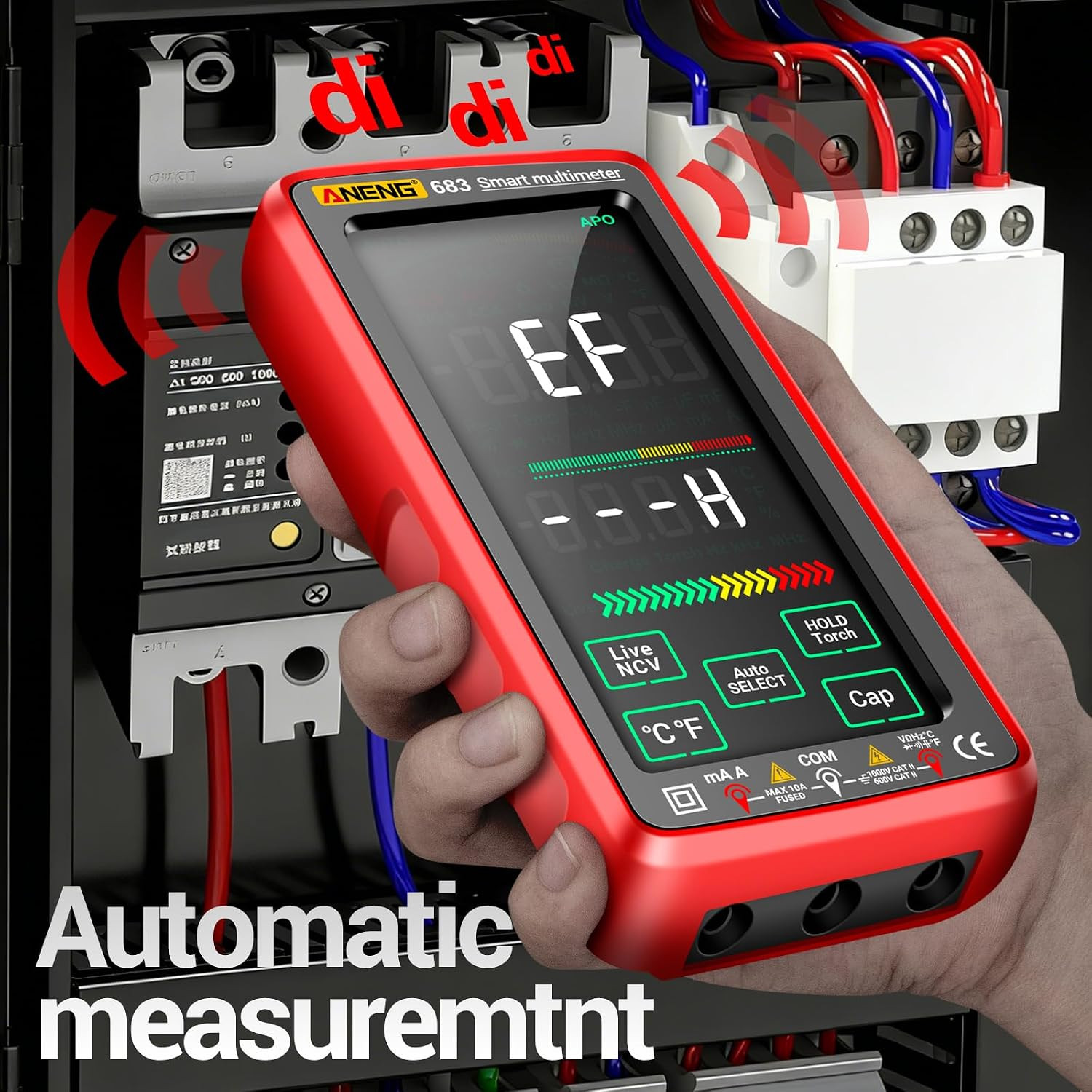 Smart Multimeter, Digital Multimeter Tester with Touch Screen 6000 Counts Auto R