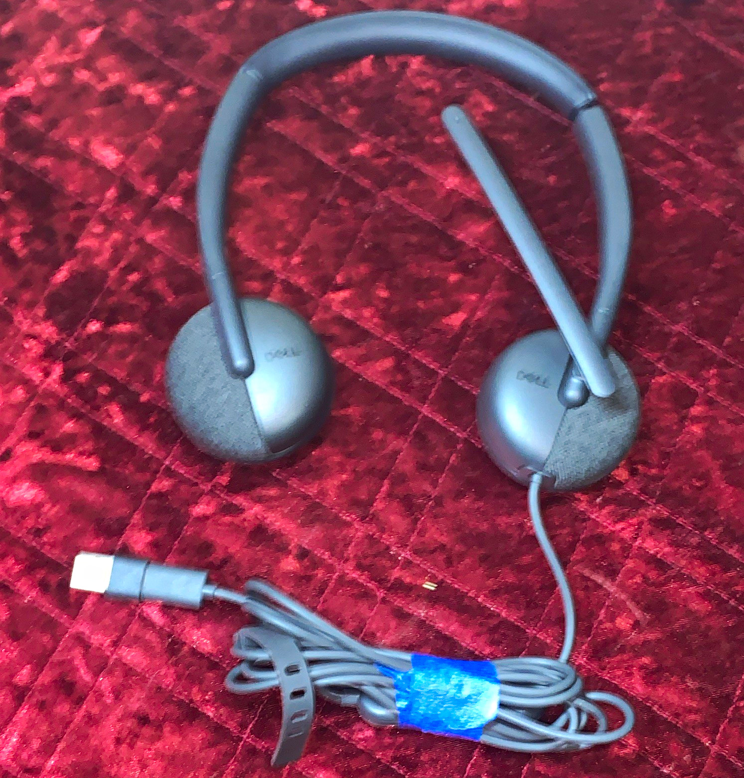 Dell USB Wired On-Ear Headset Boom Mic Adjustable Headband Black