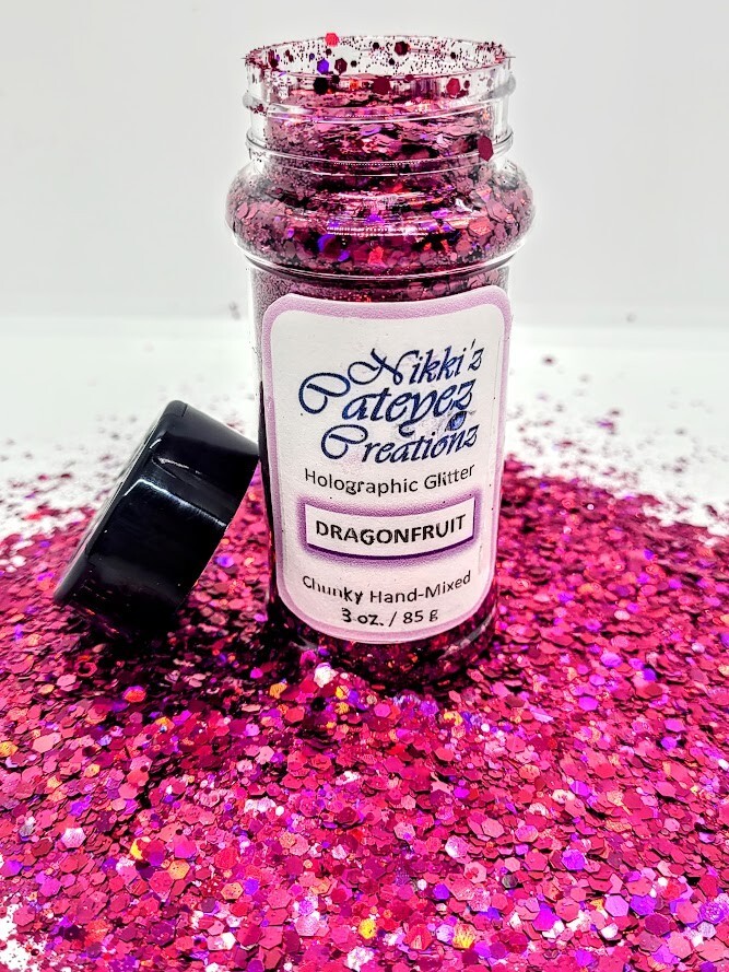 Holographic Chunky Pink Glitter -DragonFruit 3 oz.