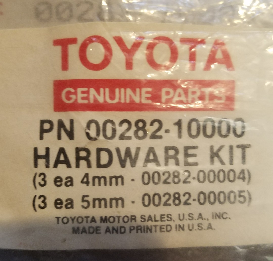 PN 00282-10000 Hardware Kit  Toyota Genuine Part