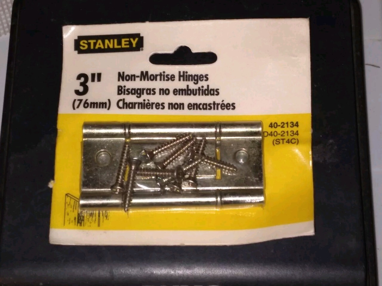 Stanley 3" (76mm) Non-Mortise Hinges 40-2134 (ST4C) Steel Satin Brass Finish